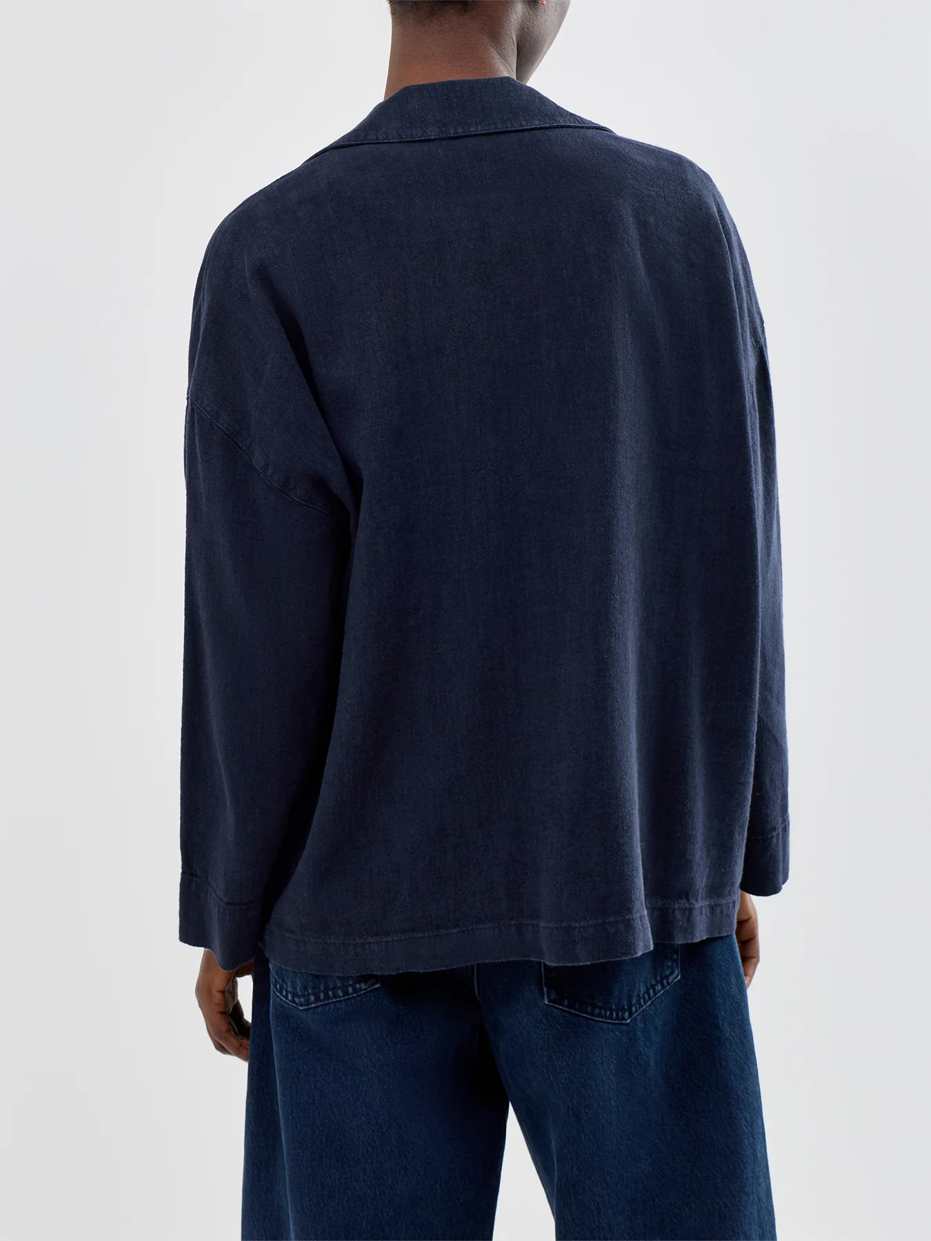 Twisted Linen Jacket Navy - Image 5