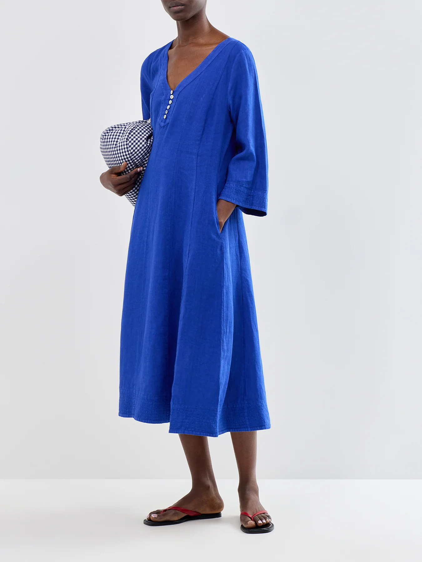 New Fine Linen LS Dress - Image 2