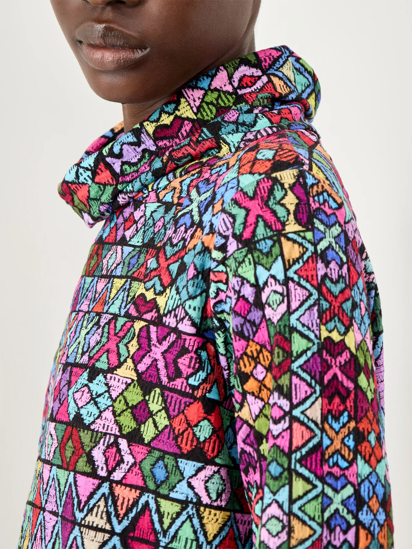 Peruvian Stitch Patchwork Top Multi - Image 3