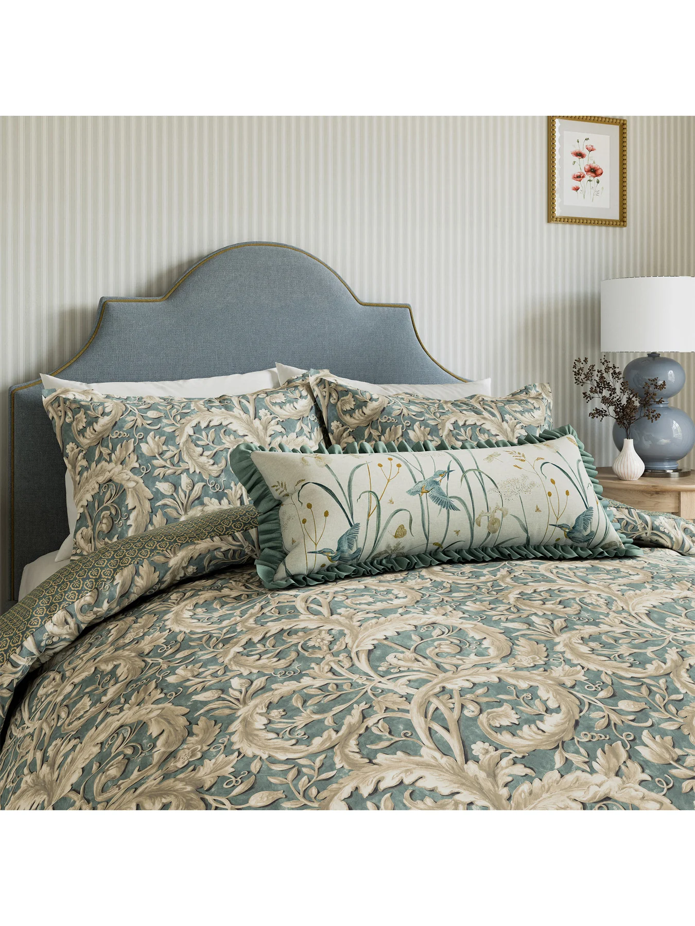 Tilia Cotton Percale Duvet Cover Set Soft Teal