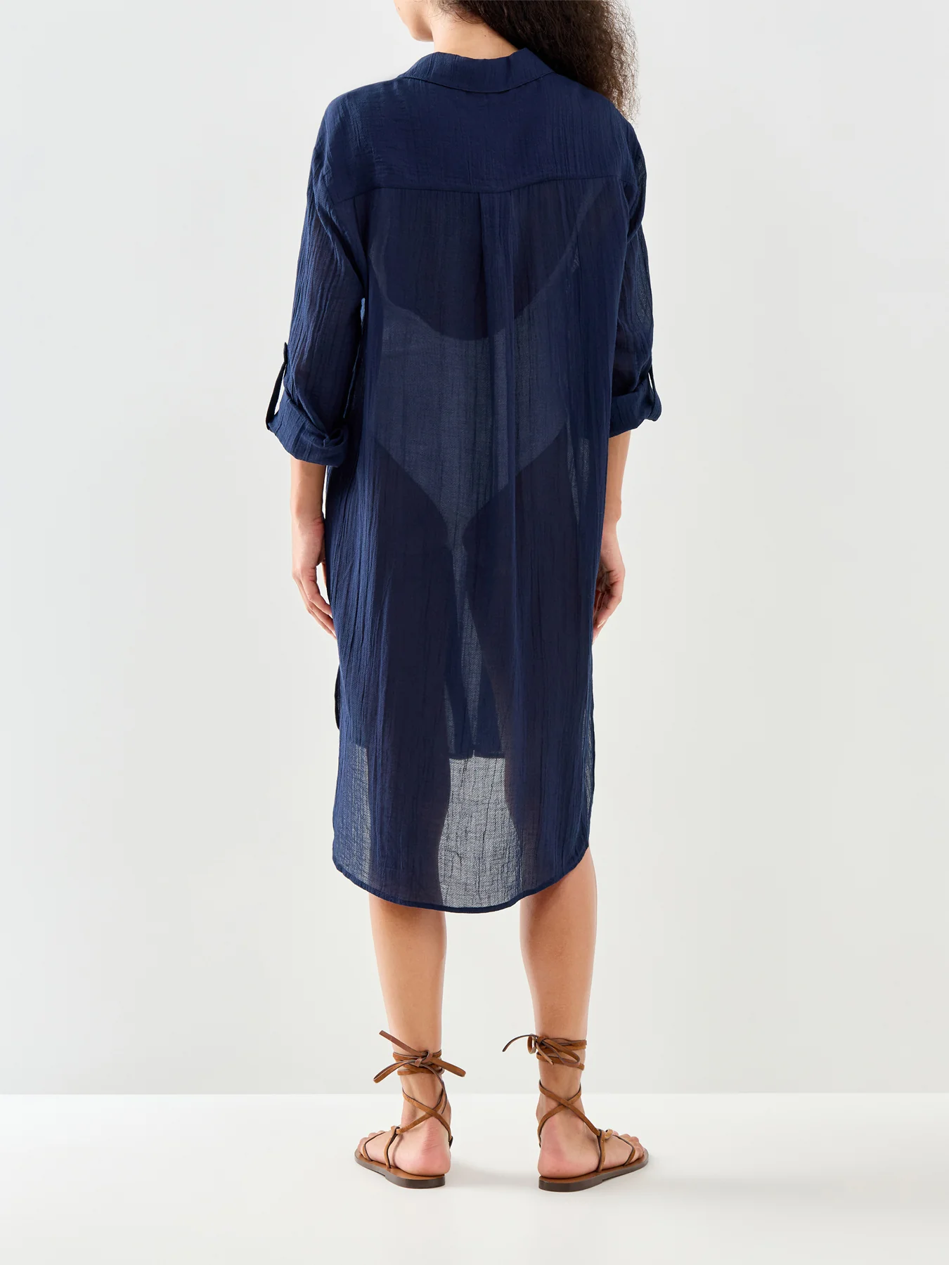 Crinkle Twill Beach Shirt Indigo - Image 5