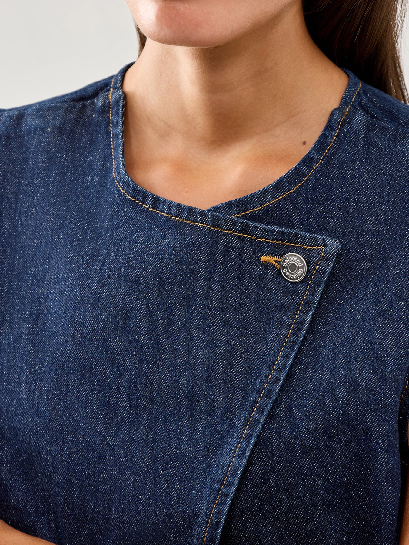Vida Kori Denim Vest Blue - Image 3