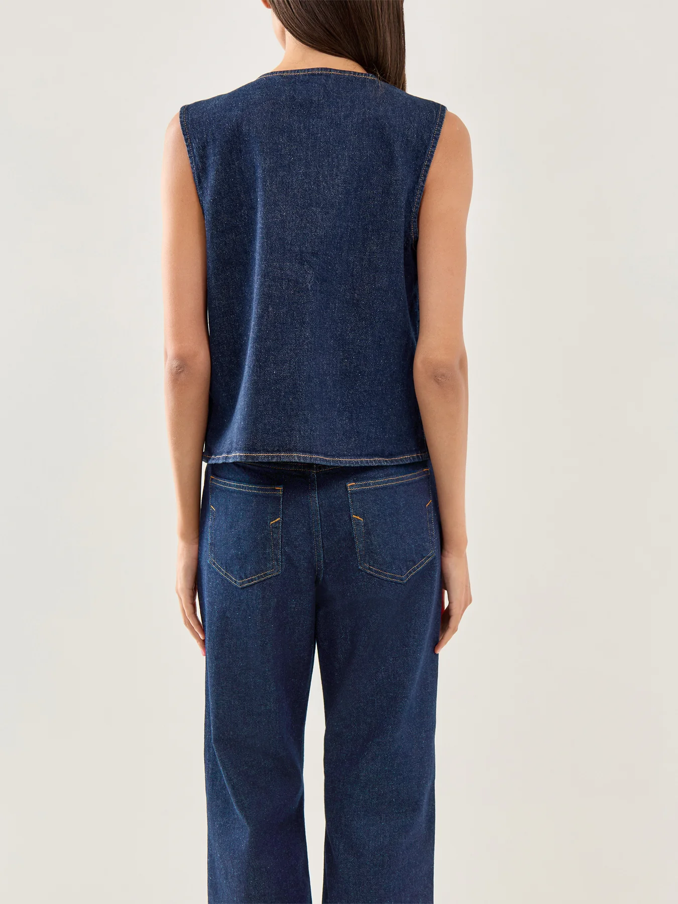 Vida Kori Denim Vest Blue - Image 5
