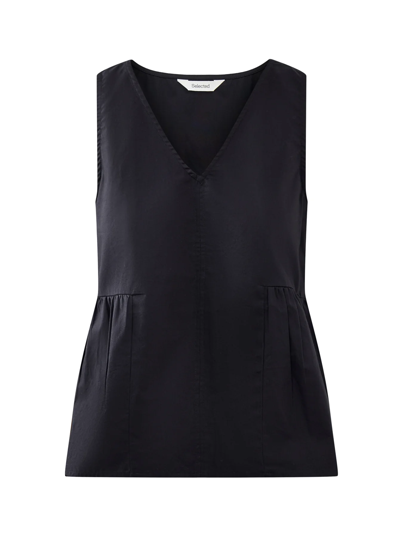 Blair Sleeveless Peplum Top Black