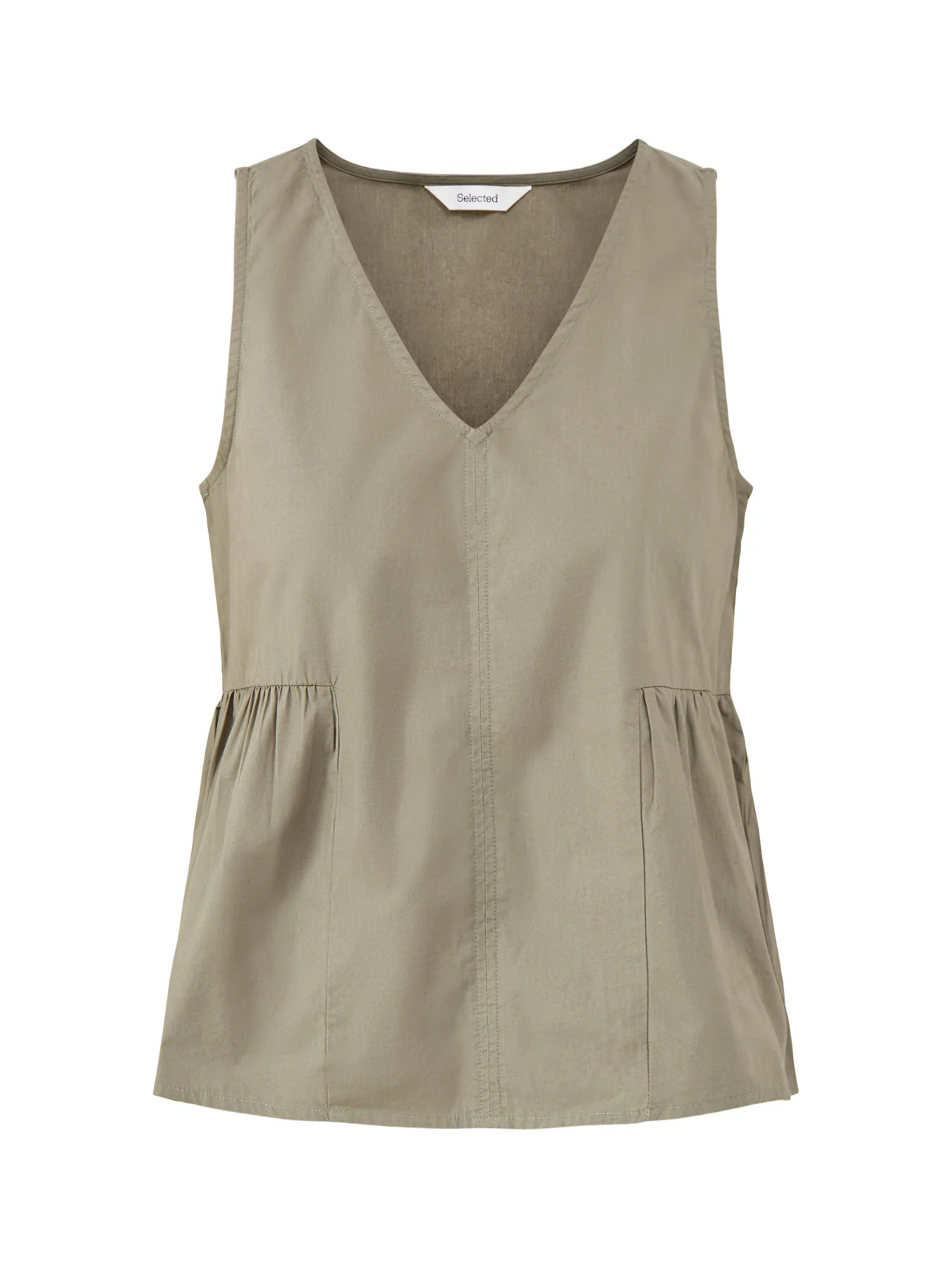 Blair Sleeveless Peplum Top Green