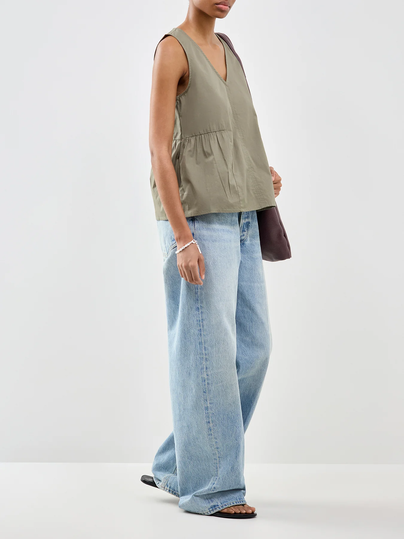 Blair Sleeveless Peplum Top Green - Image 2