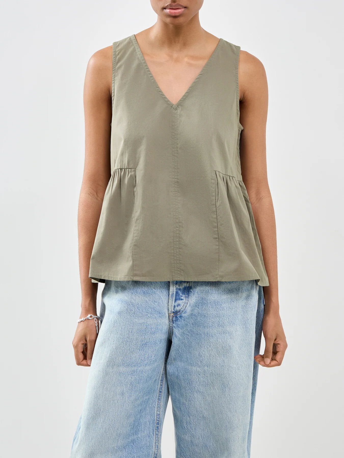 Blair Sleeveless Peplum Top Green - Image 4