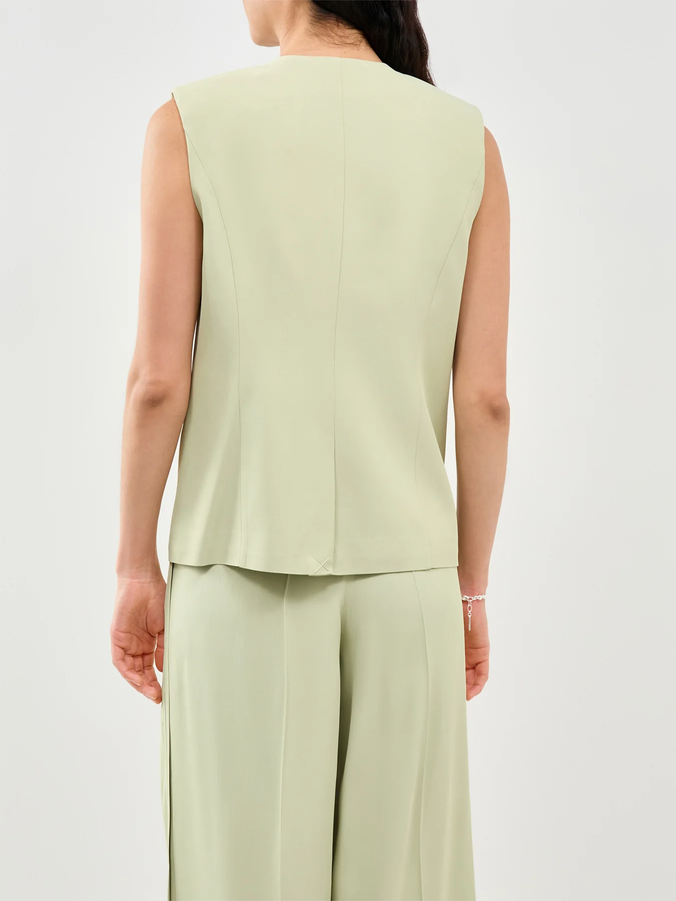 SLFELLIE Tailored Waistcoat Vest Green - Image 5