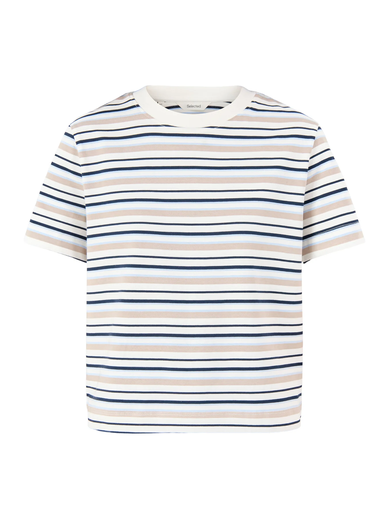Essential Striped Boxy T-Shirt Blue