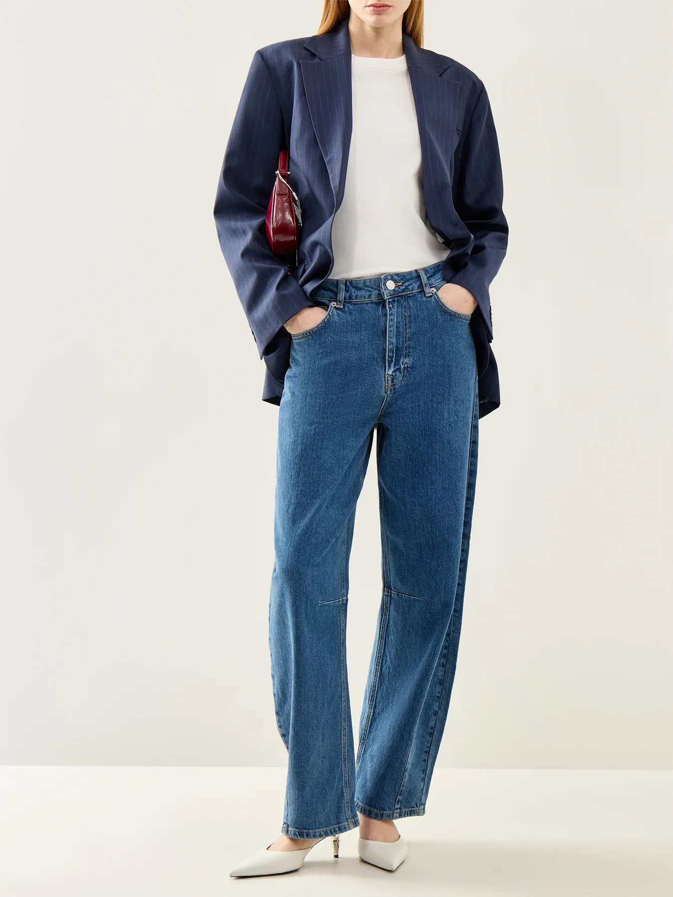 Loose Barrel Ane-Kori Mid-Waist Jeans Blue Denim - Image 2