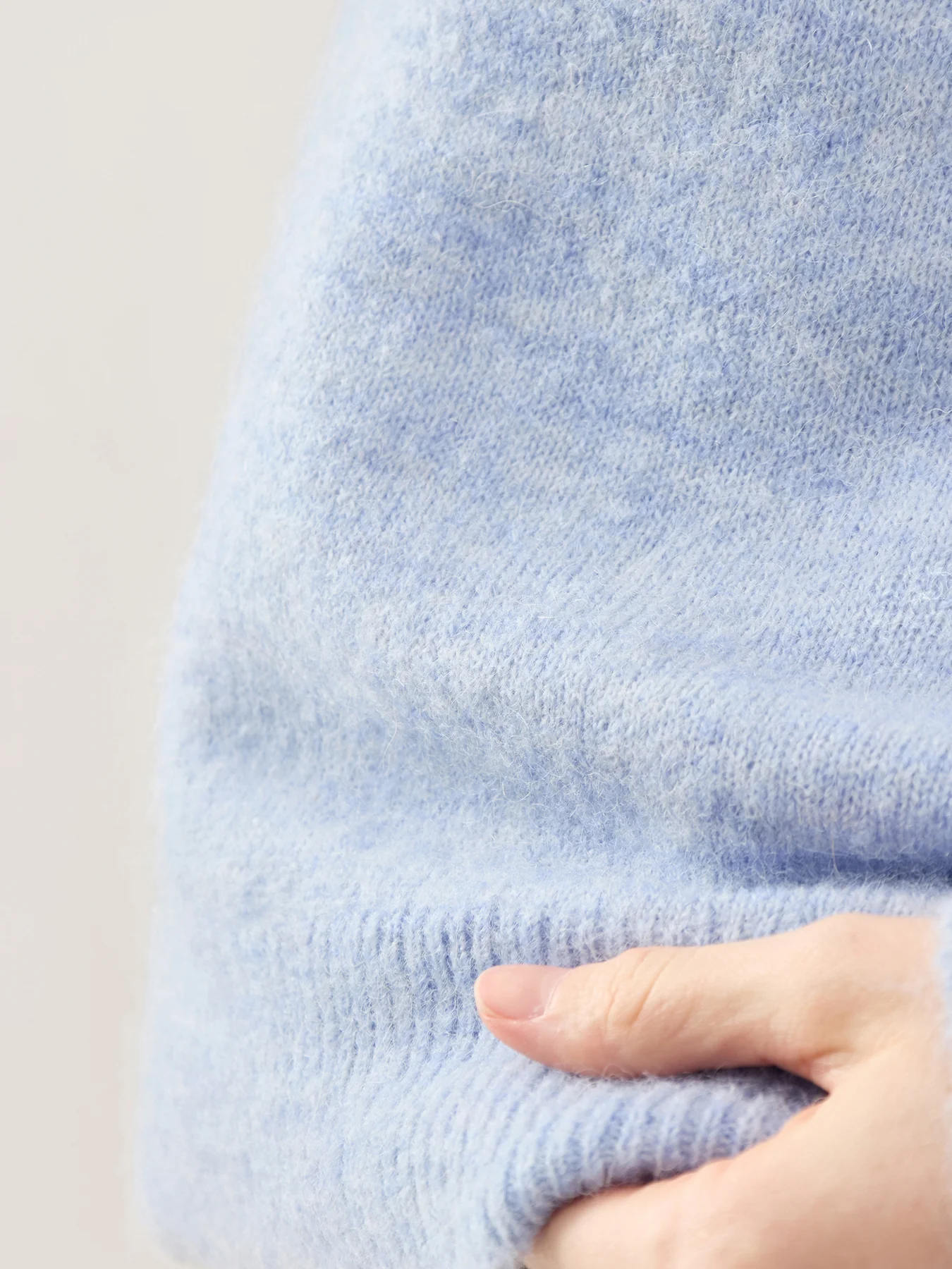 Lulu Long Sleeve Knit O-Neck Blue - Image 3