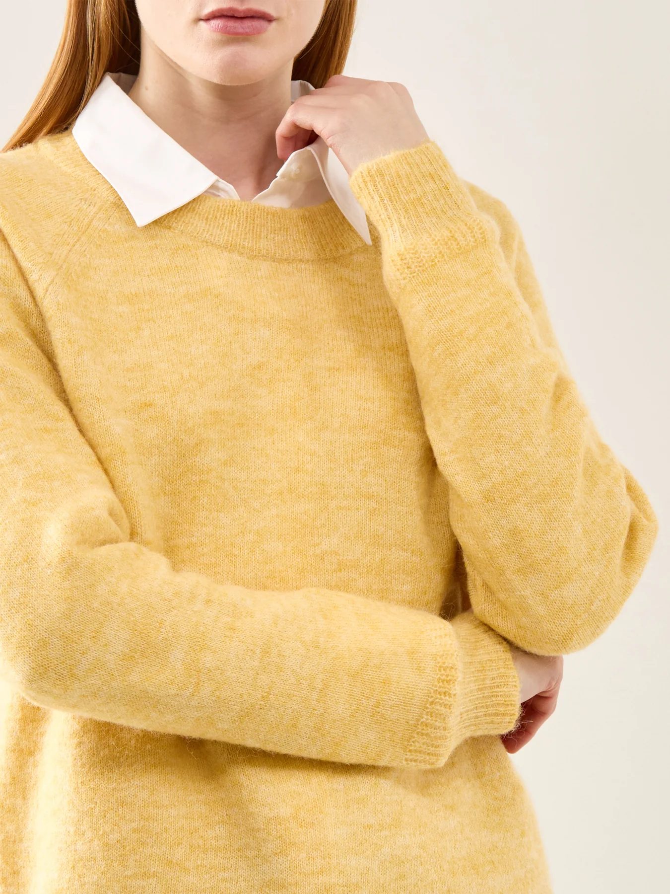 Lulu Long Sleeve Knit O-Neck Yellow - Image 3