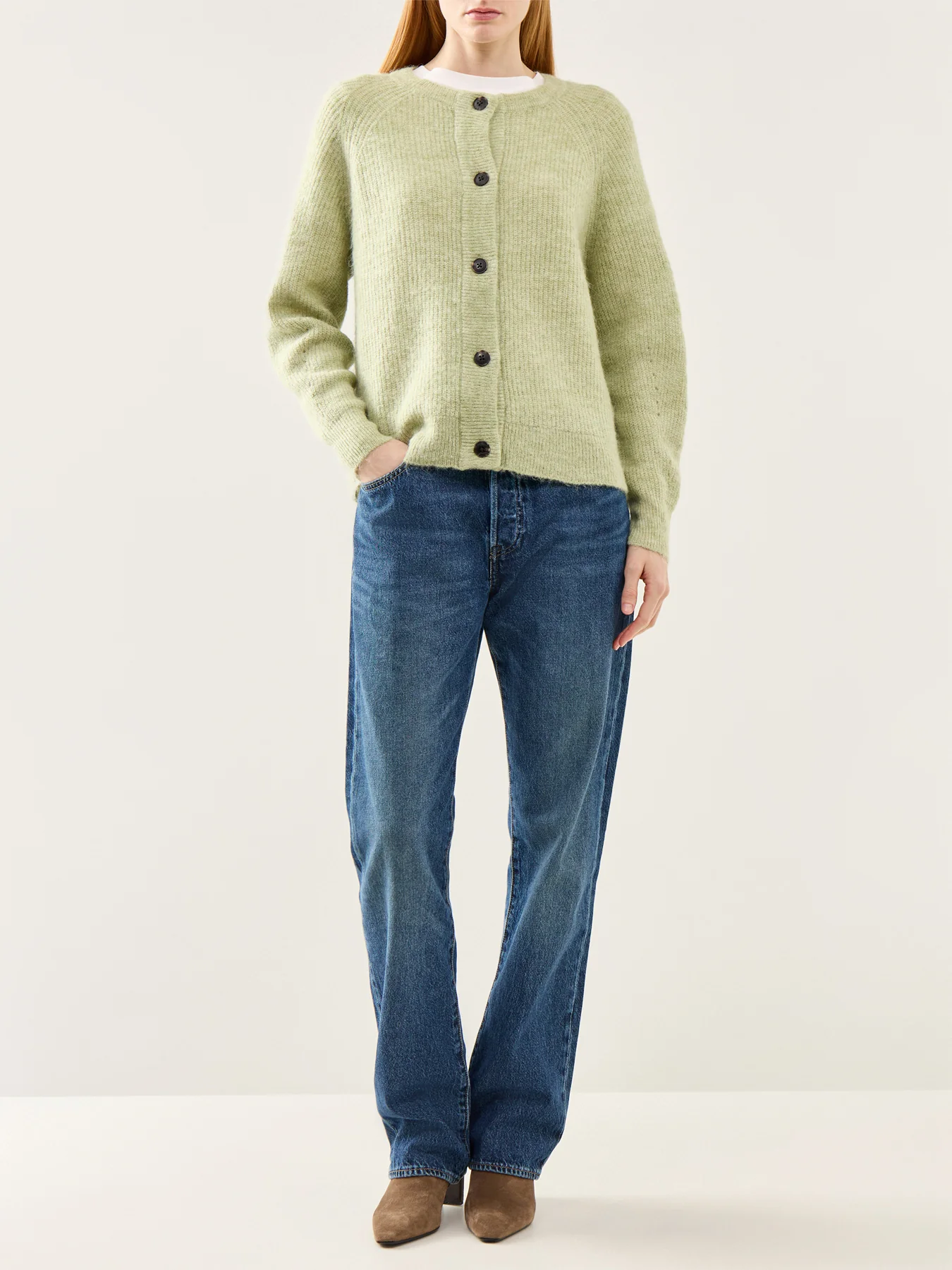 Lulu Long Sleeve Knit Short Cardigan Green - Image 2