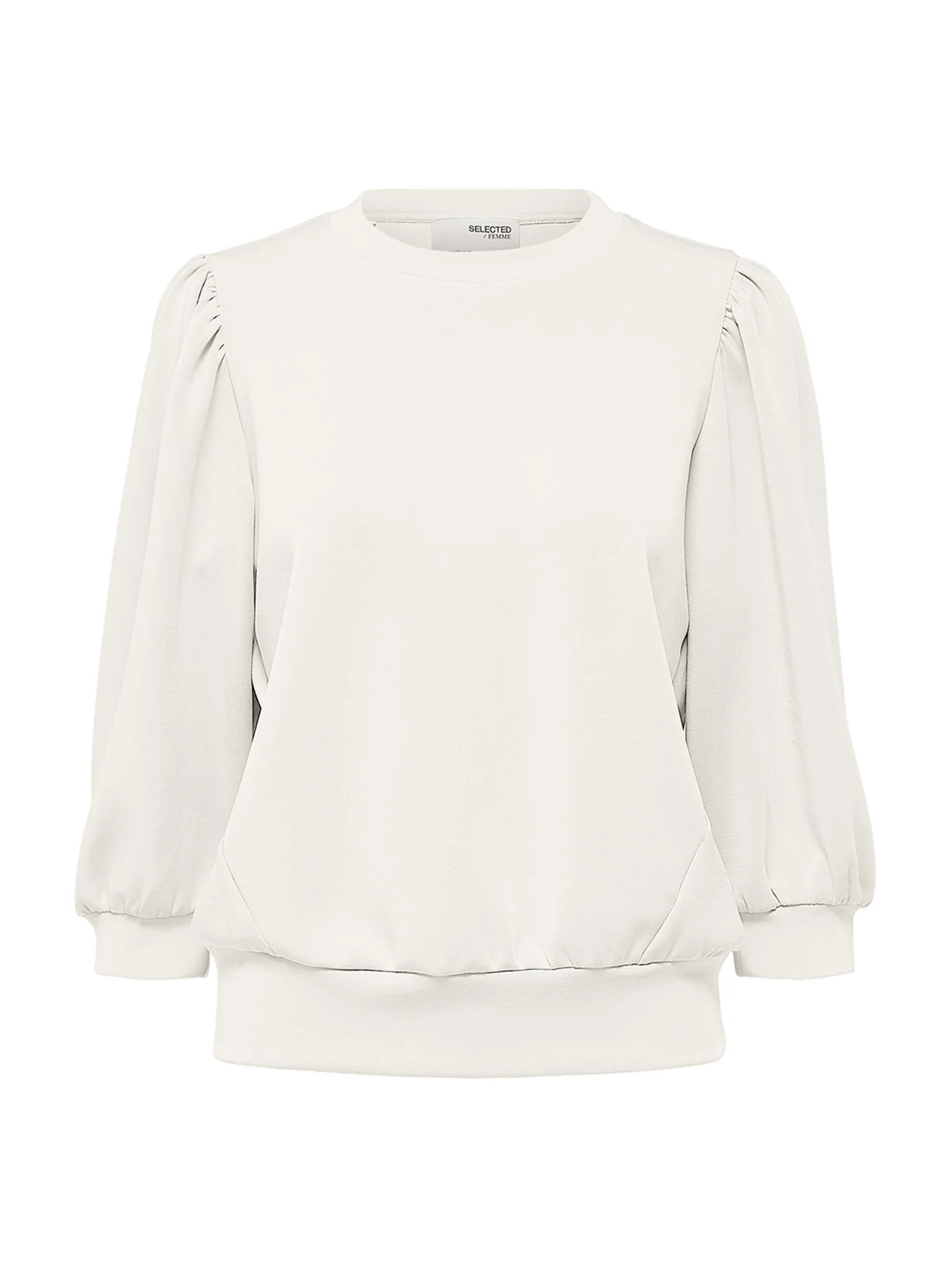 Tenny Three-Quarter Sleeve Sweat Top White