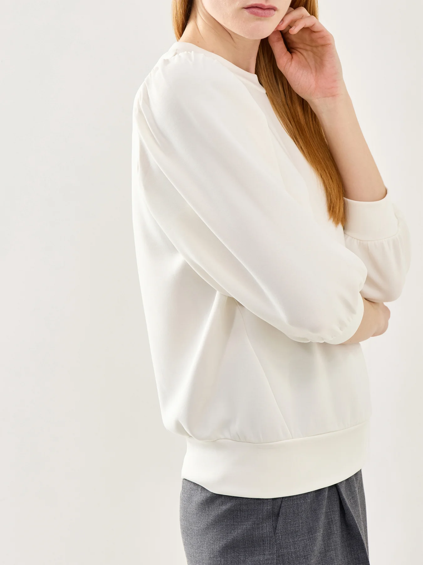 Tenny Three-Quarter Sleeve Sweat Top White - Image 3