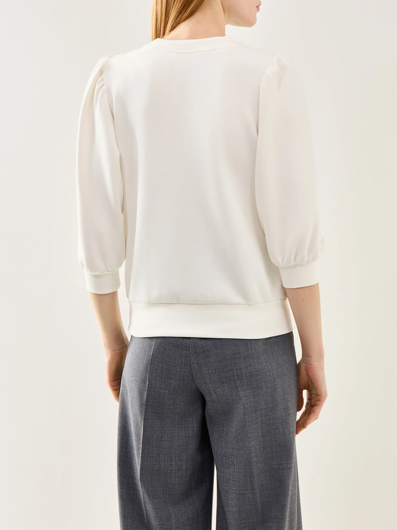 Tenny Three-Quarter Sleeve Sweat Top White - Image 5