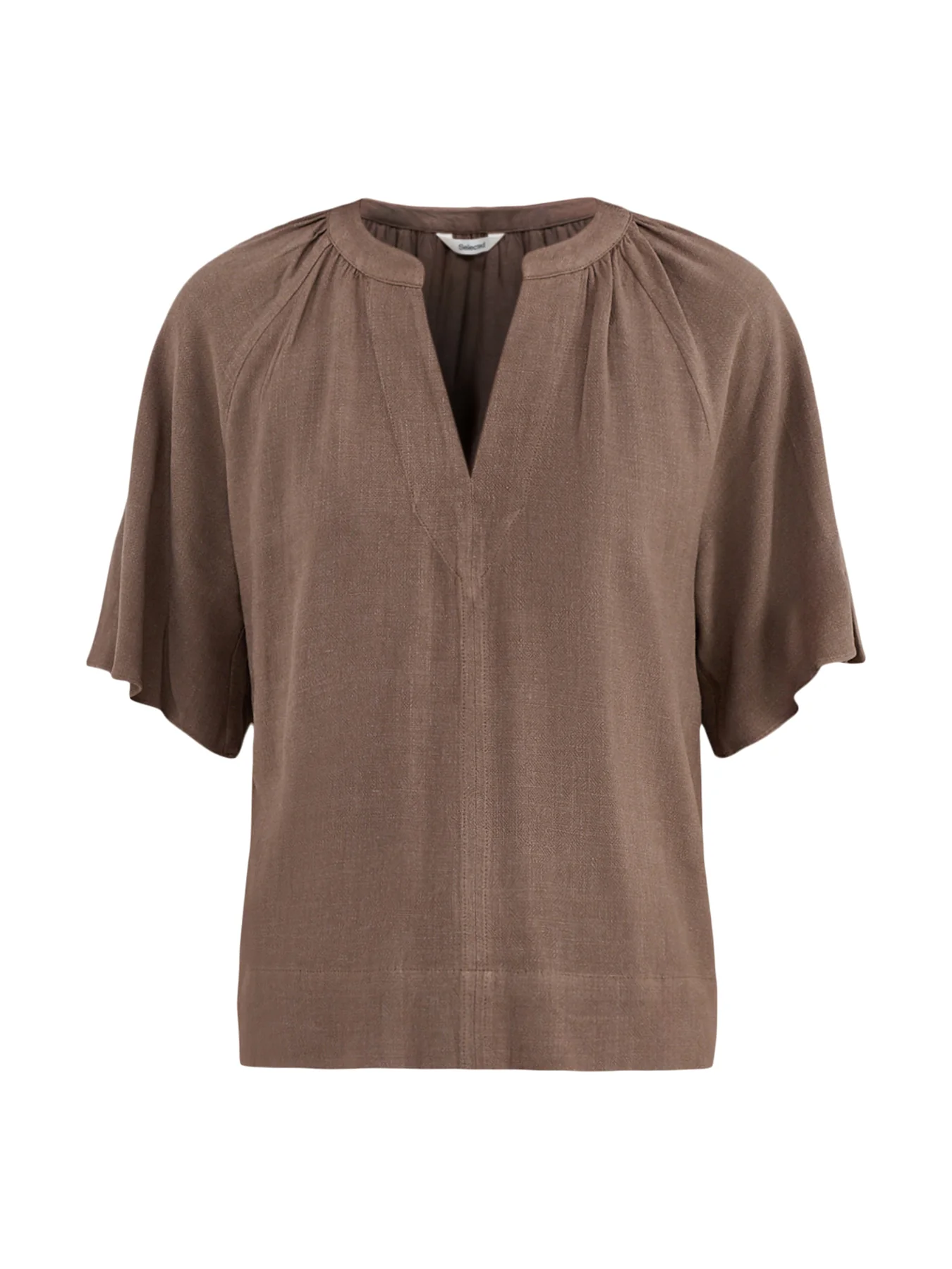 SLFVIVA 2/4 V-NECK LINEN BLEND TOP NOOS
