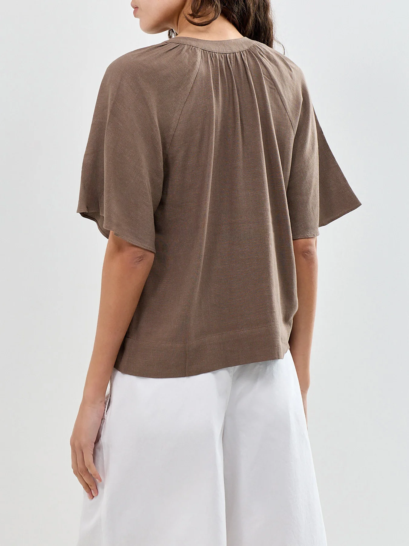 SLFVIVA 2/4 V-NECK LINEN BLEND TOP NOOS - Image 4