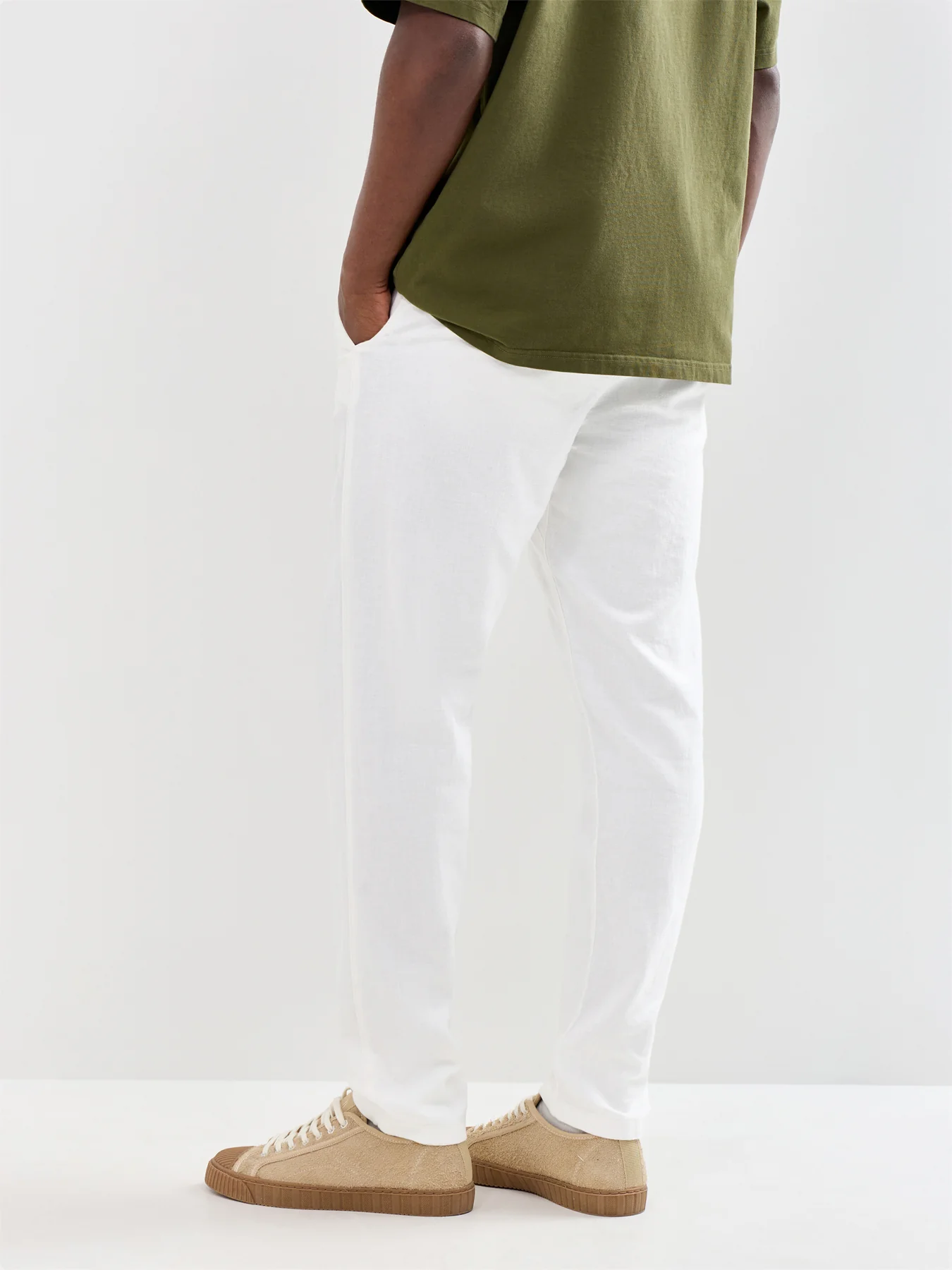 Slim Tape Brody Linen Blend Trousers Blue - Image 5