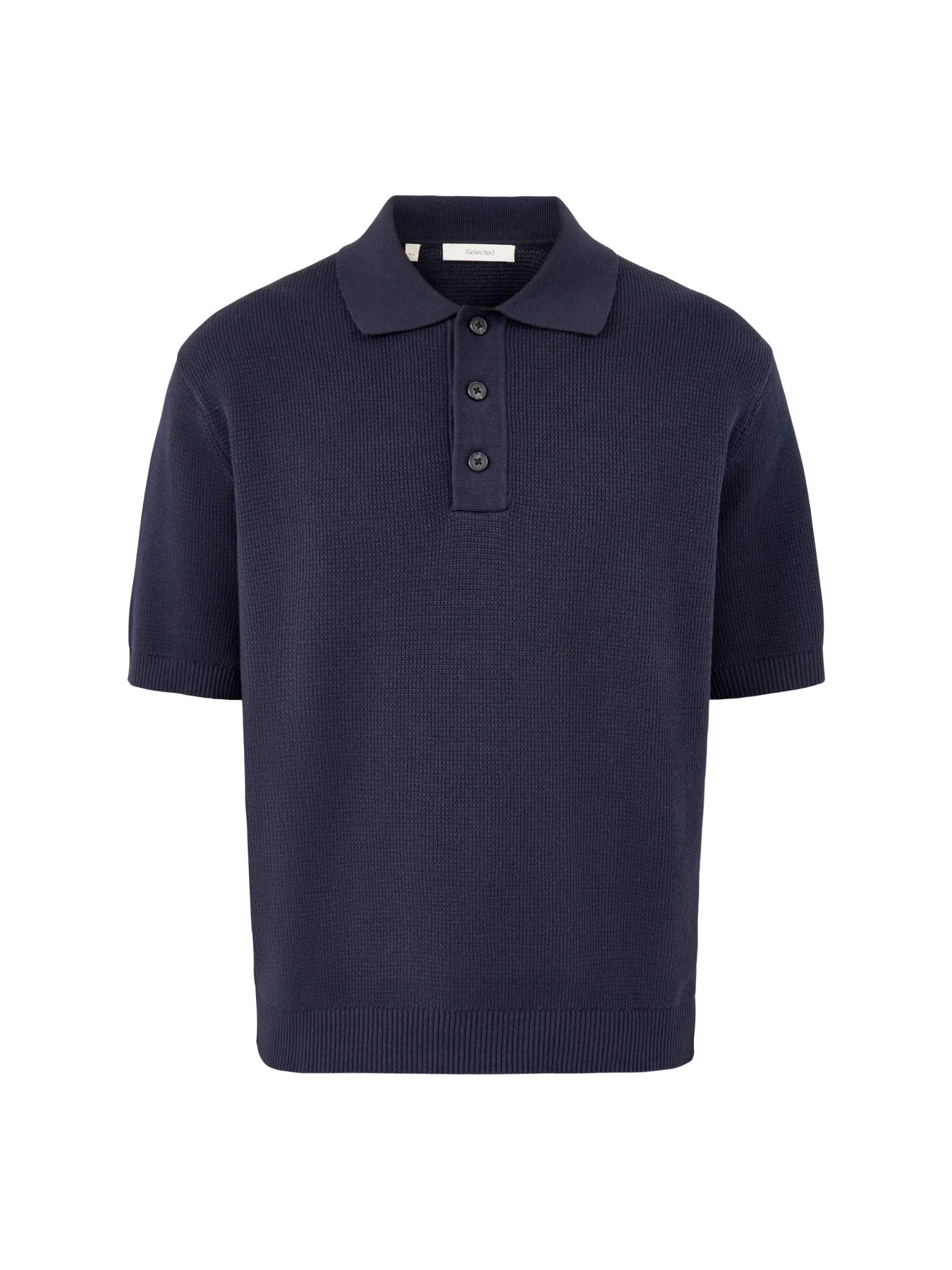 Relaxed Knit Polo Shirt Navy
