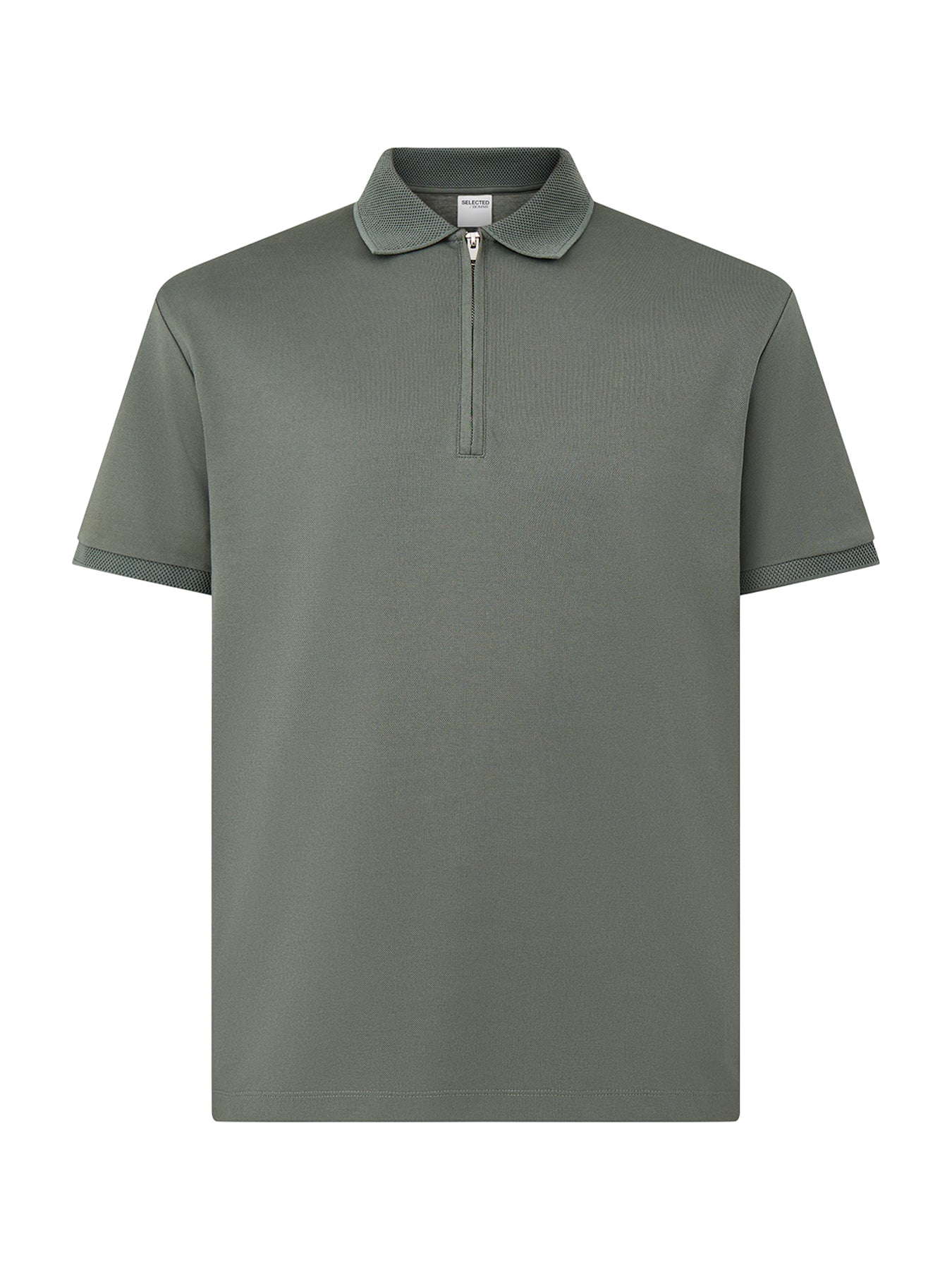 Fave Zip Short Sleeves Polo Agave Green