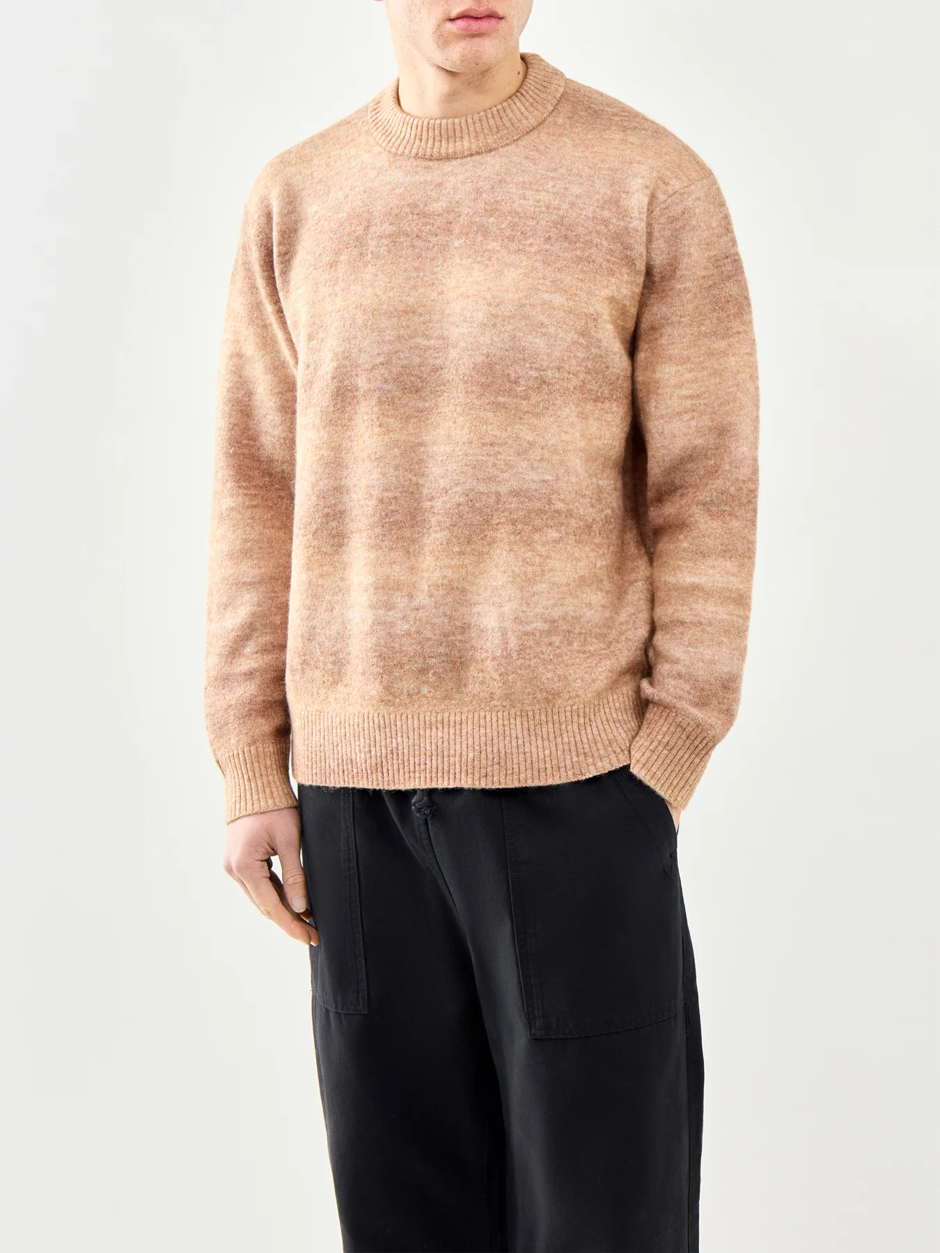 Space Dyed Crew Neck Sweater Brown - Image 4