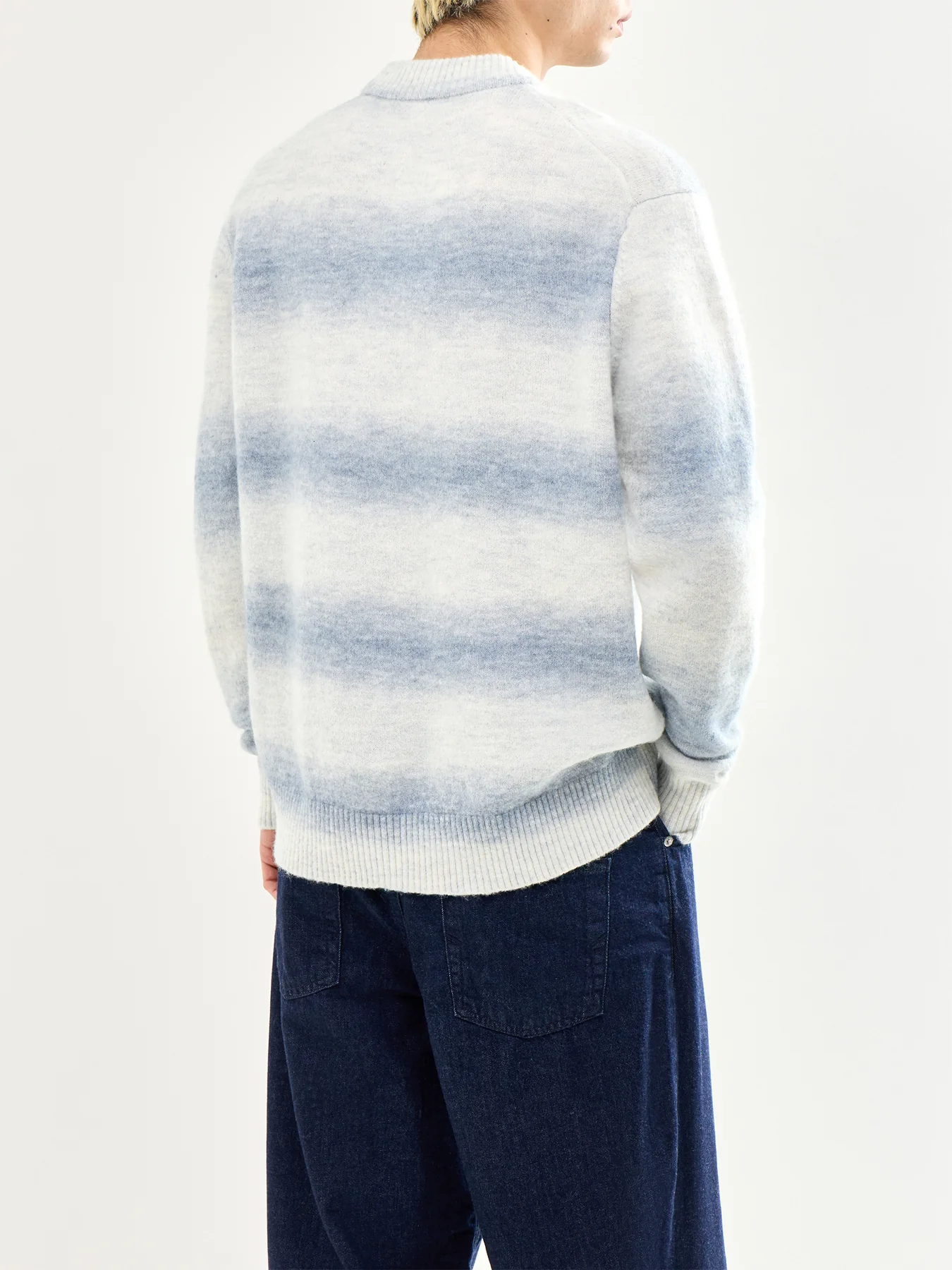 Space Dyed Crew Neck Knit Blue - Image 5