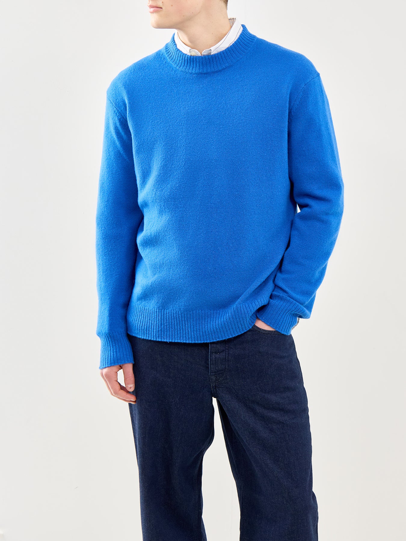 Relaxed Wool Knit Jumper Blue - Image 4