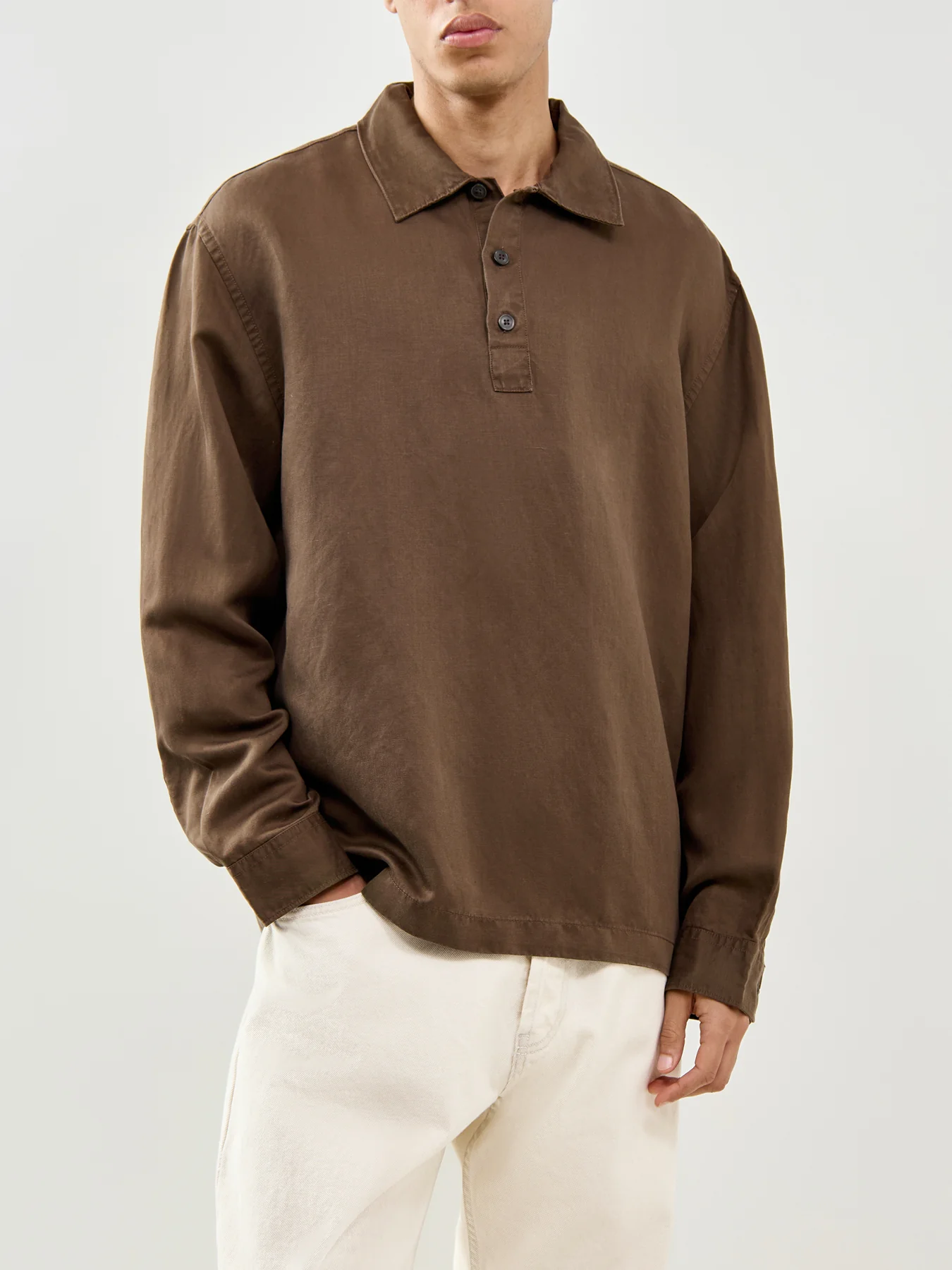 Mika TENCEL Blend Overshirt Brown - Image 4