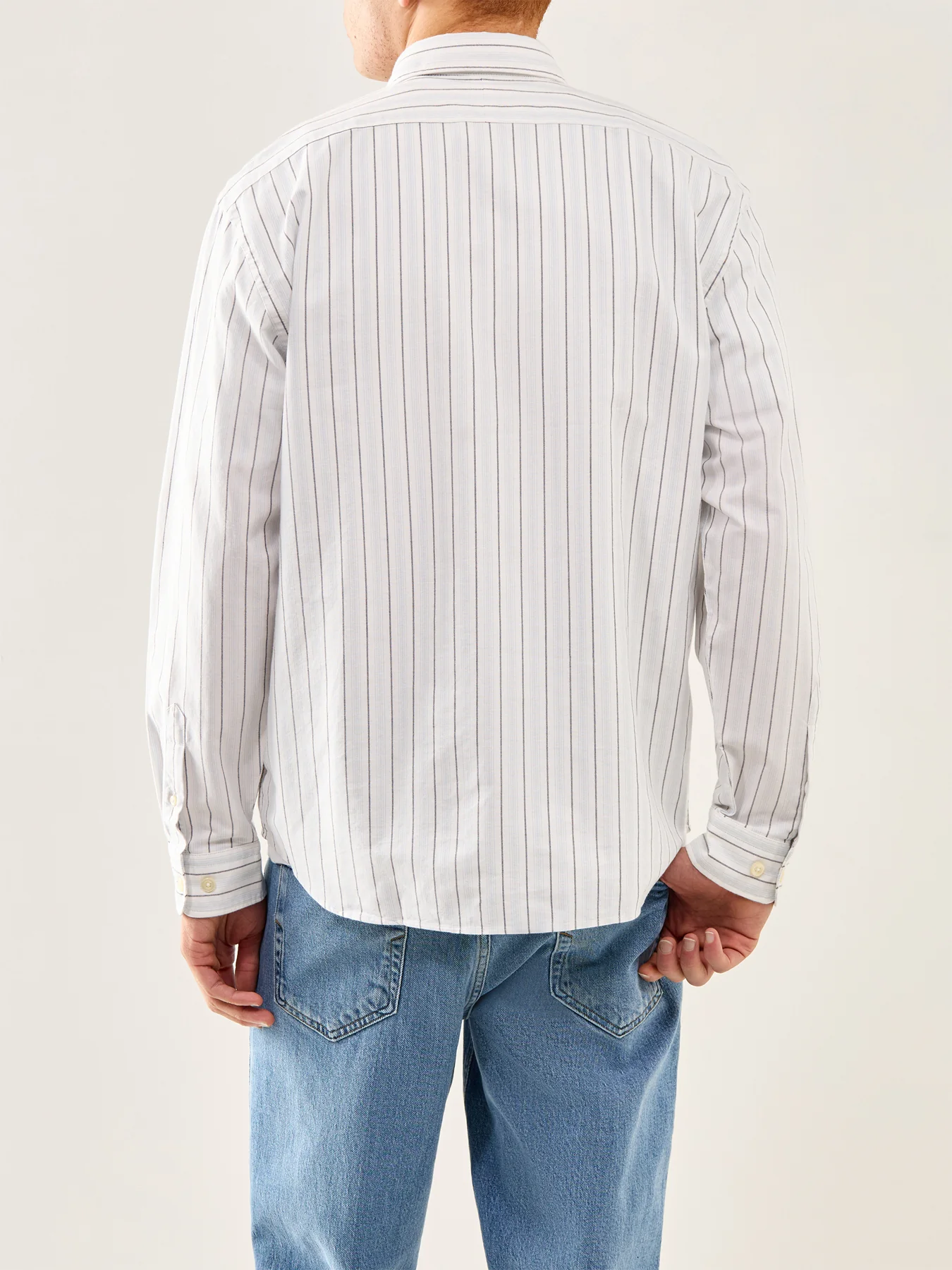 Sander Relaxed Oxford Shirt White Stripe - Image 5