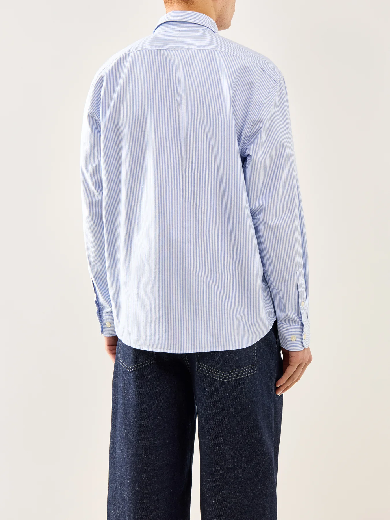 Sander Relaxed Oxford Shirt Blue Stripe - Image 5