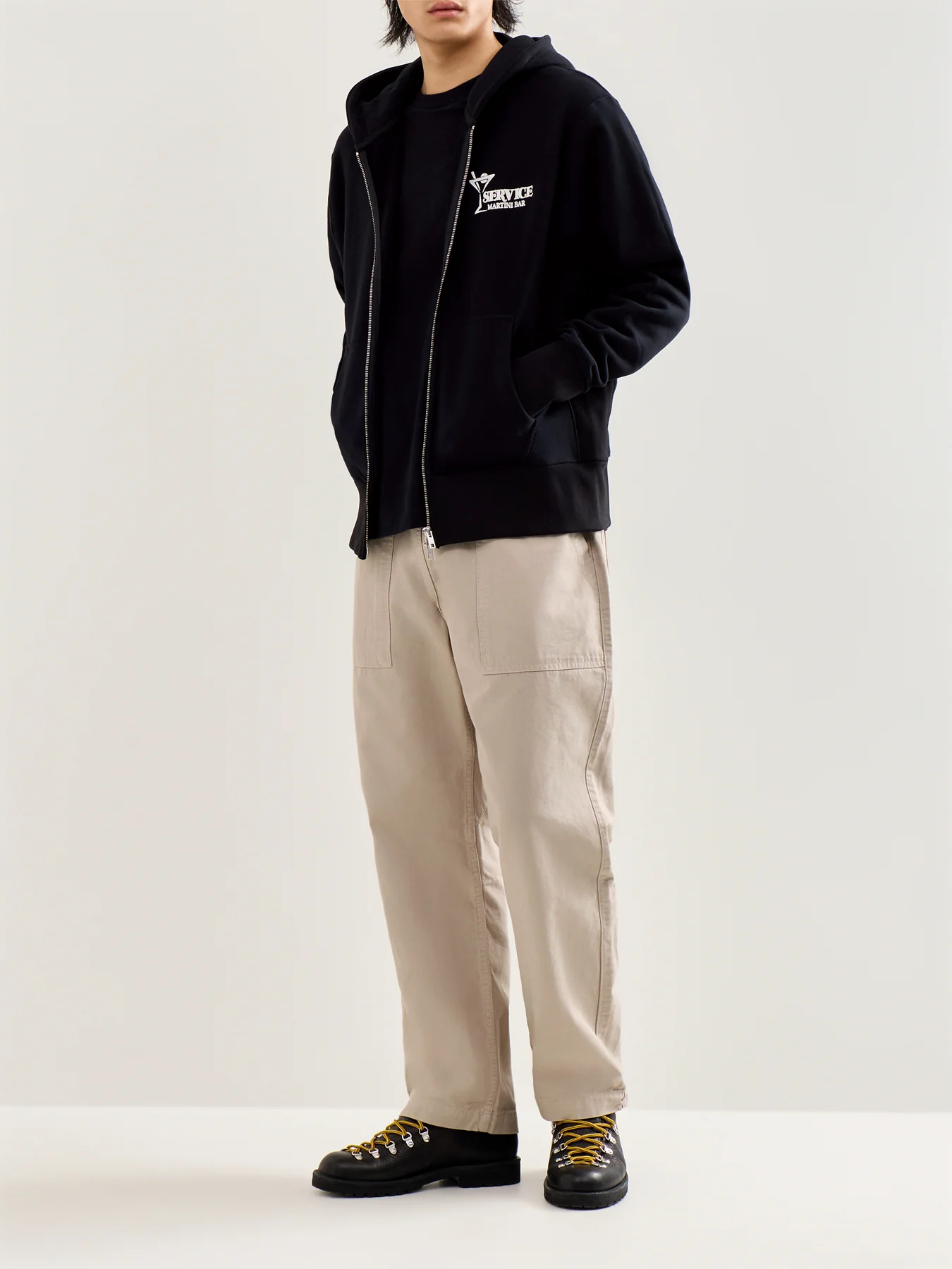 Martini Zipper Hoodie Black - Image 2
