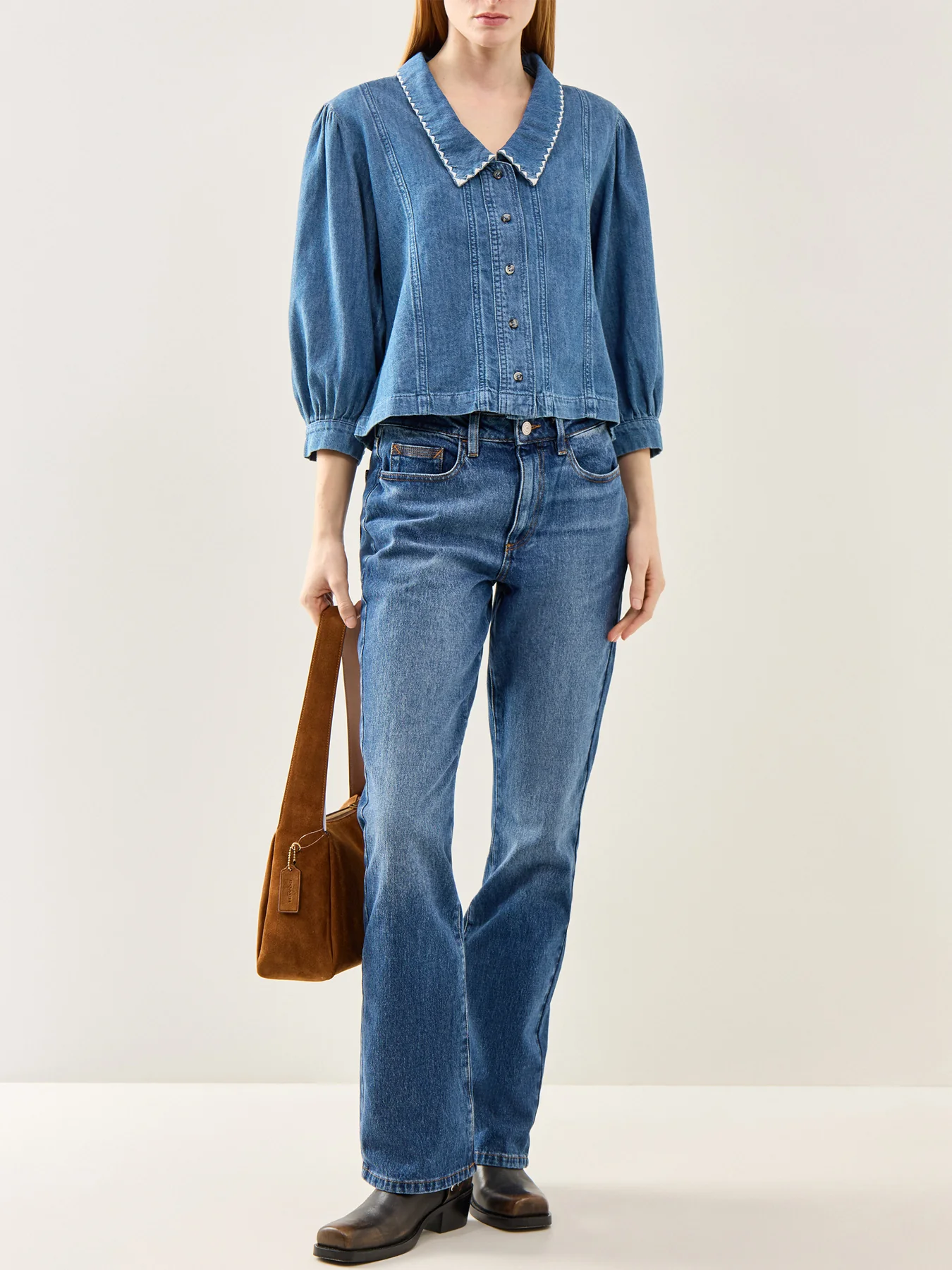 Talia Button Down Top Denim - Image 2