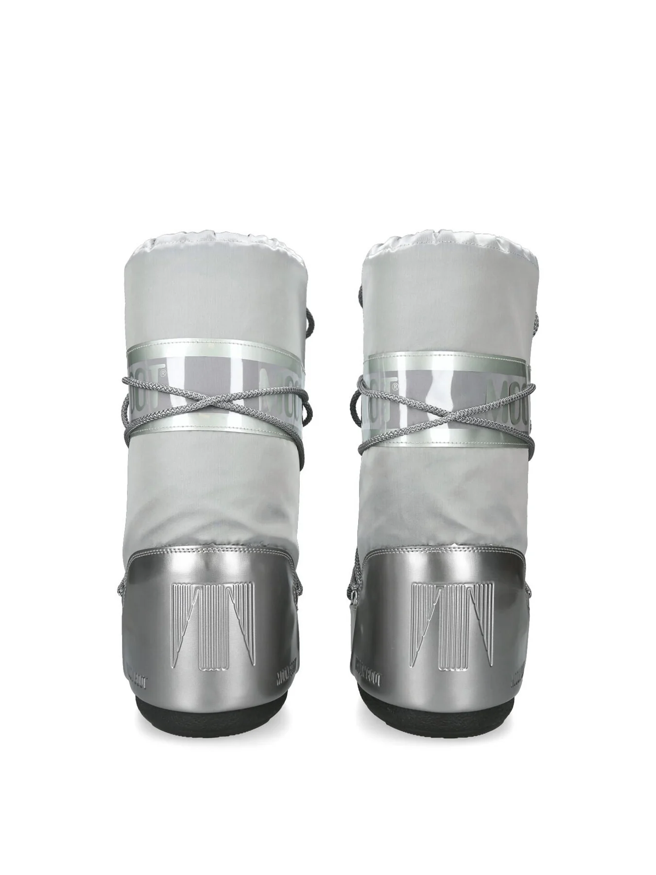 Icon Glance Satin Knee High Boots Silver - Image 3