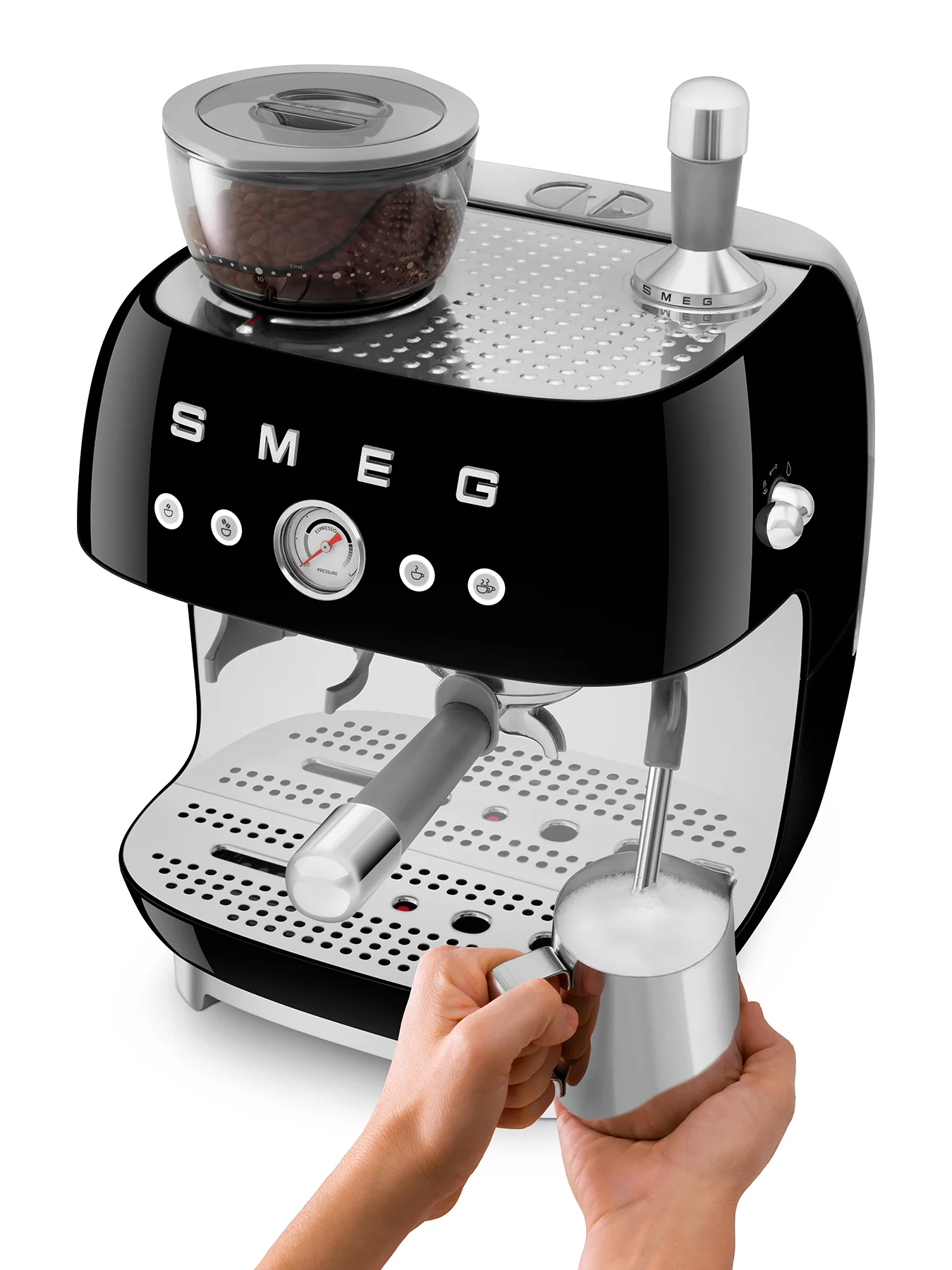Espresso Coffee Machine with Grinder Black - Image 3