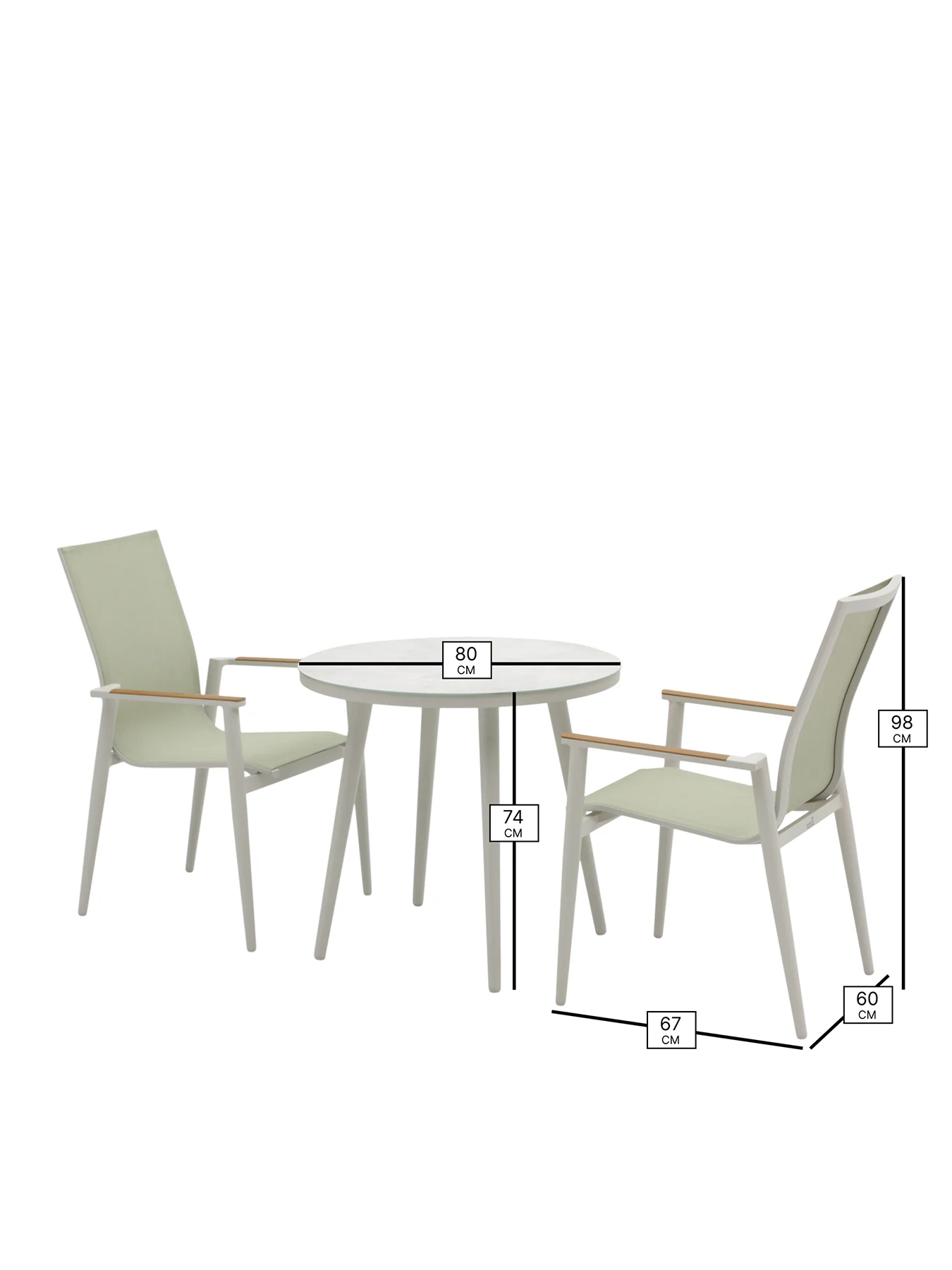 Sofia Garden Bistro Set Green - Image 3