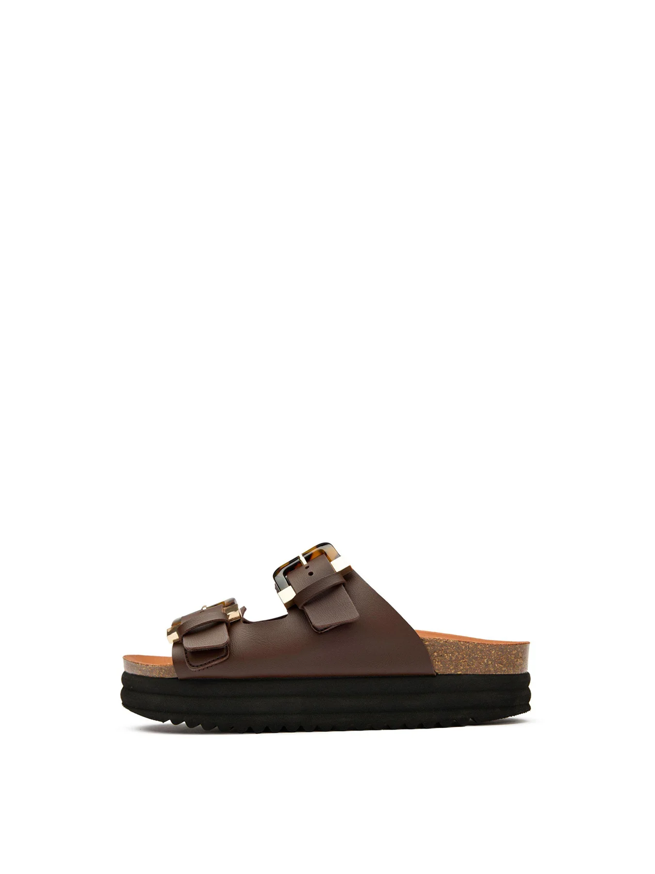 Plum Footbed Sandals Brown - Image 2