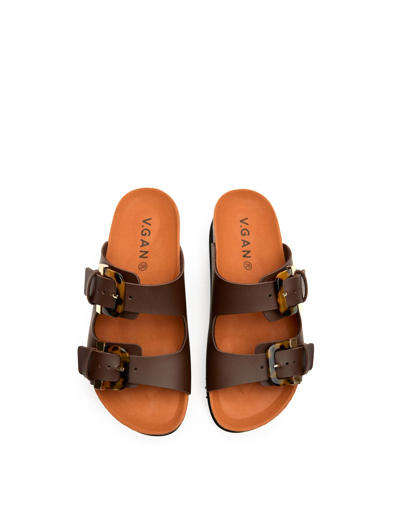 Plum Footbed Sandals Brown - Image 3