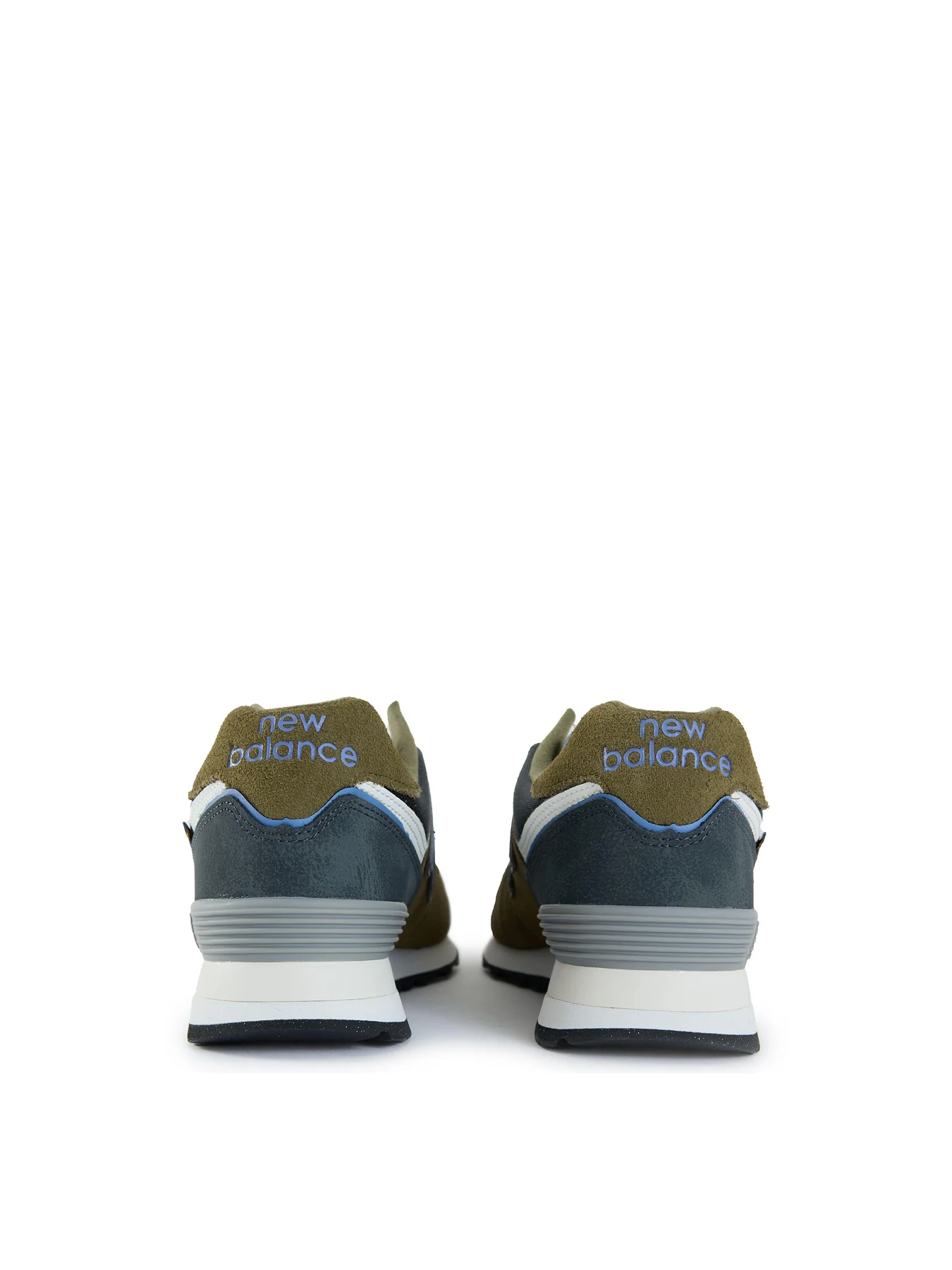 Mens NEW BALANCE 574 Suede Trainers Green - Image 3