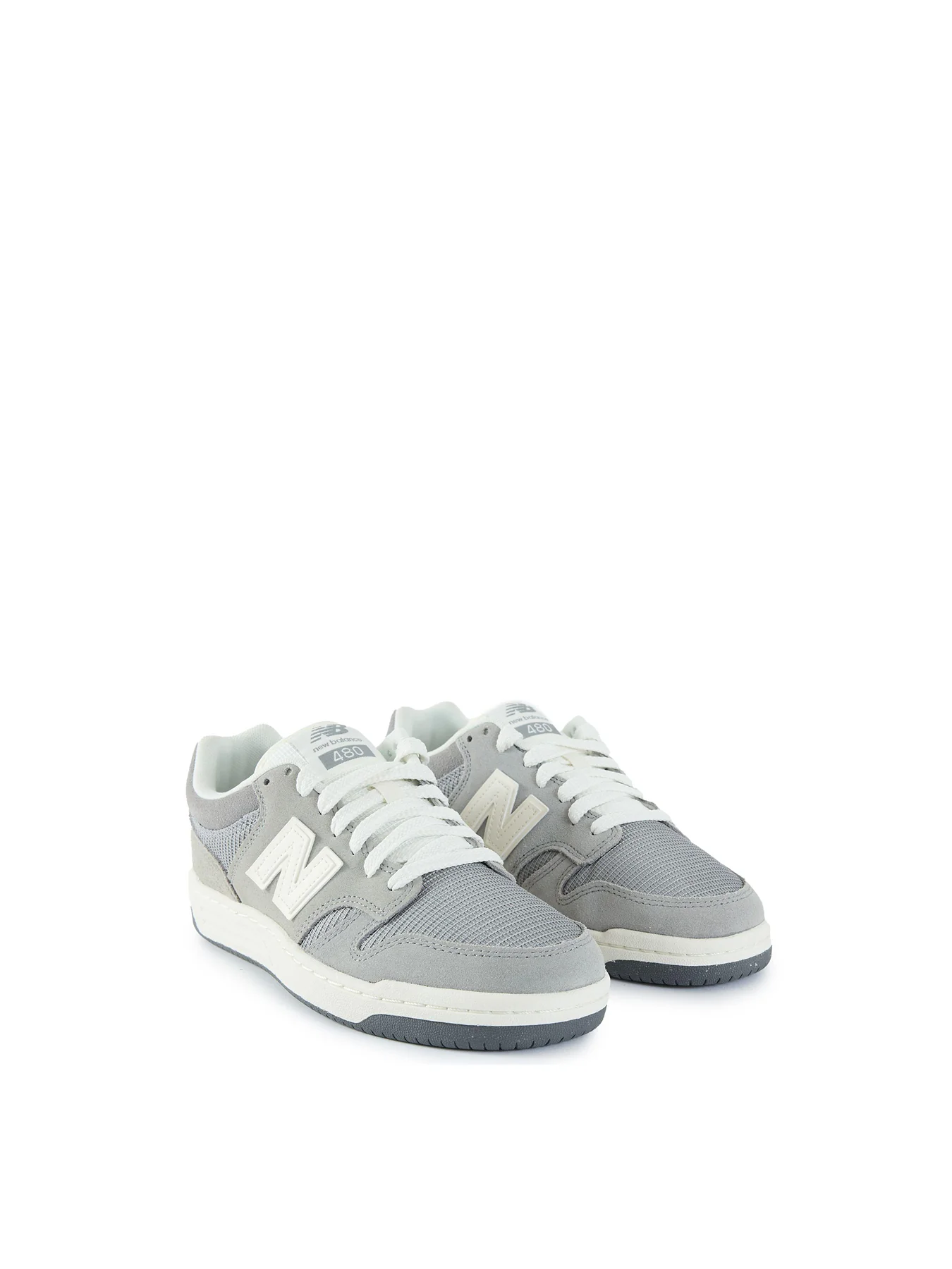 Mens NEW BALANCE 480 Suede Trainers Grey - Image 2
