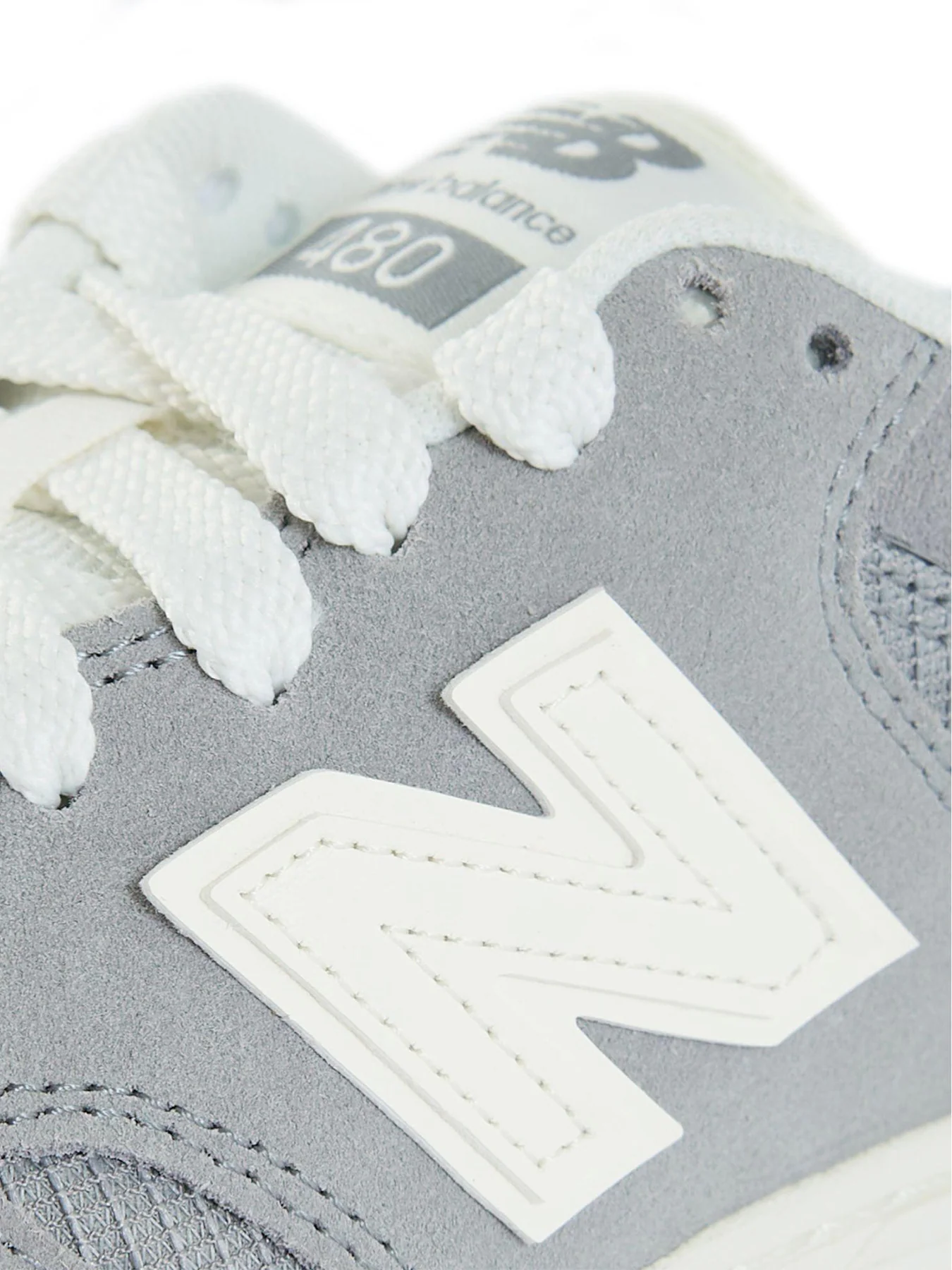 Mens NEW BALANCE 480 Suede Trainers Grey - Image 4