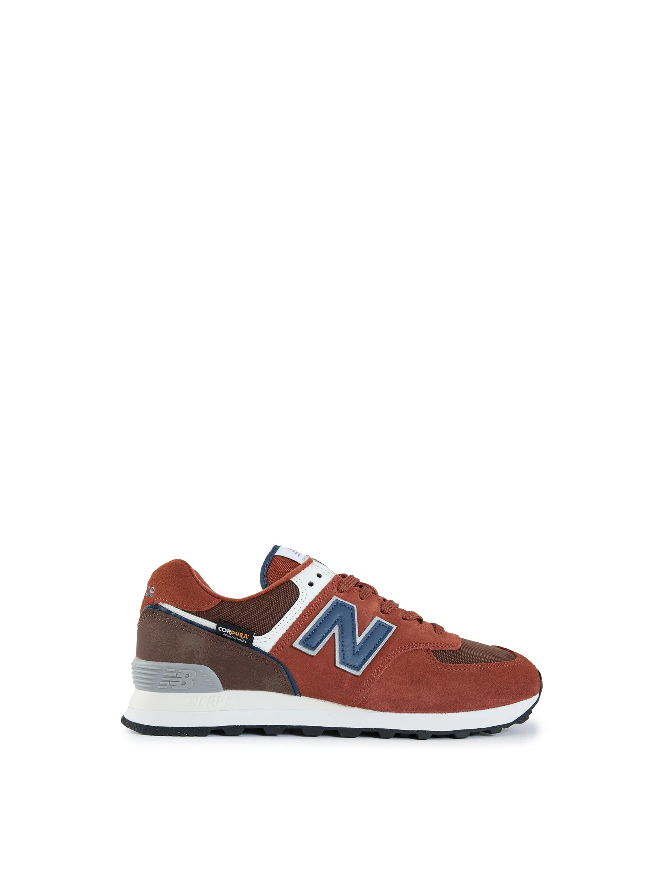 Mens NEW BALANCE 574 Suede Trainers Red