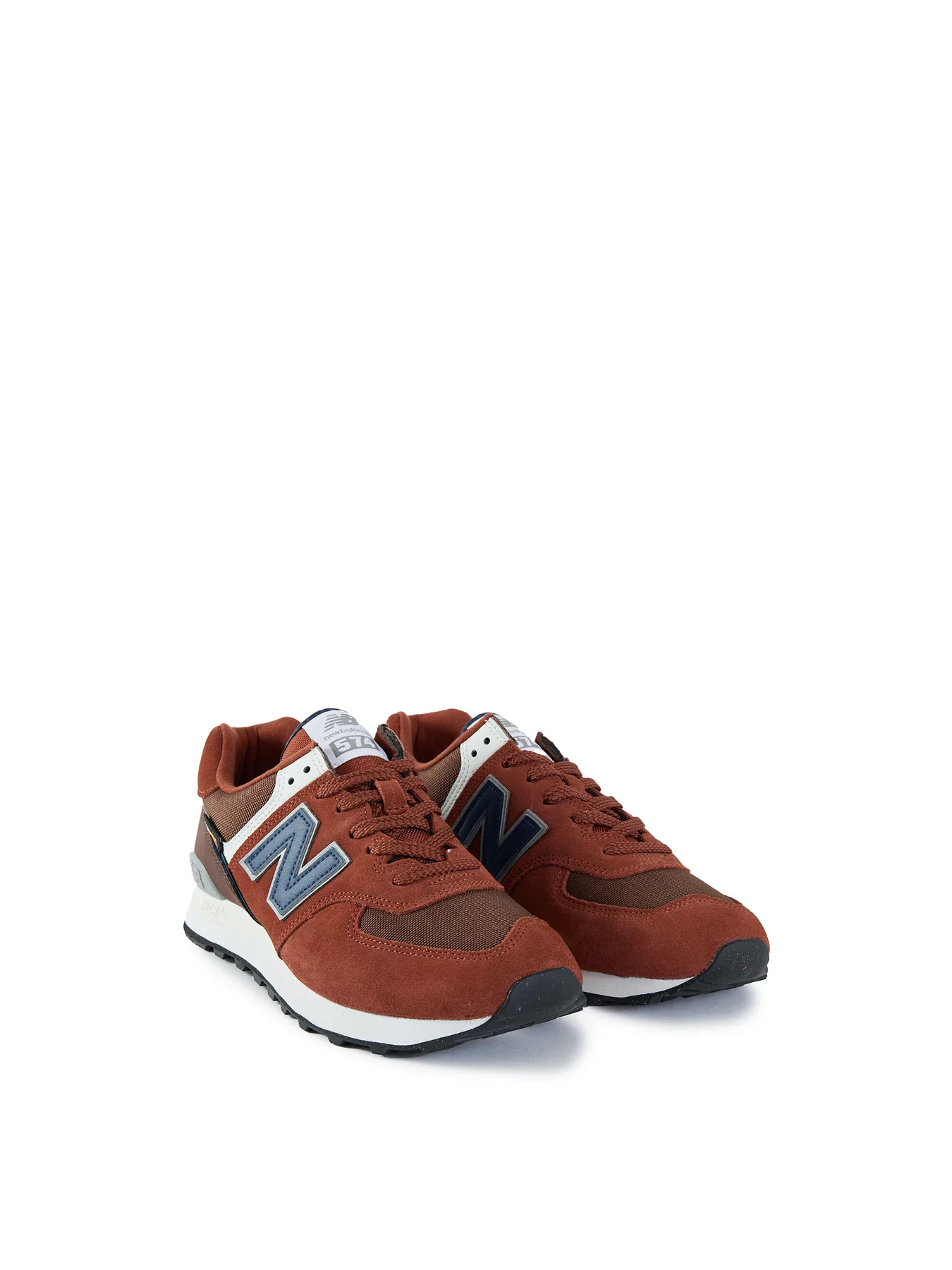 Mens NEW BALANCE 574 Suede Trainers Red - Image 2