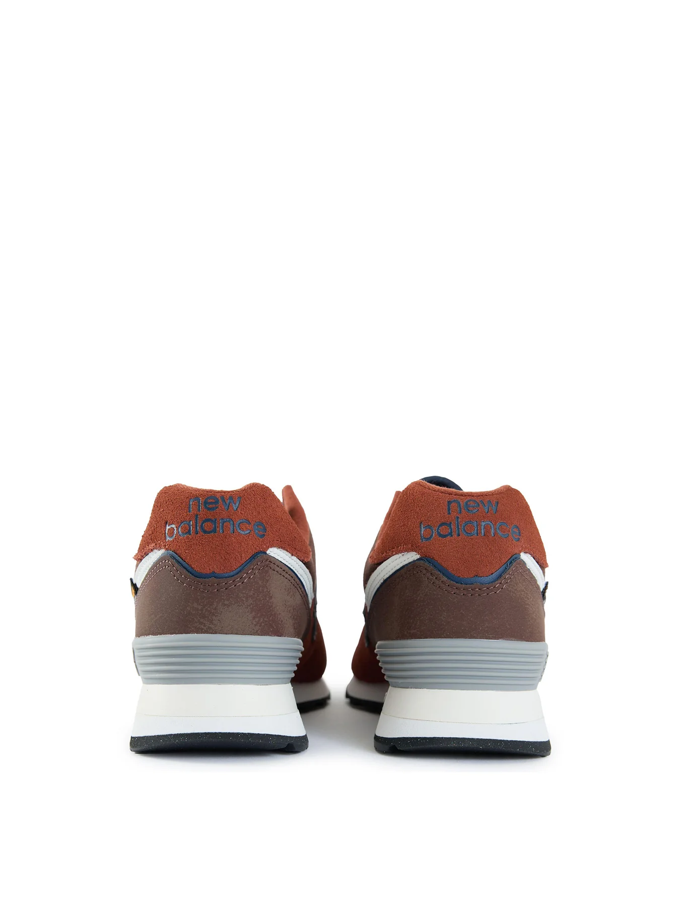 Mens NEW BALANCE 574 Suede Trainers Red - Image 3