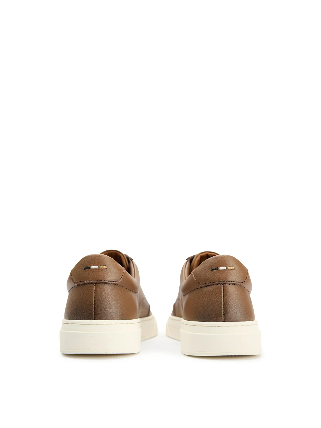 Mens BOSS Kieran Leather Trainers Medium Brown - Image 3