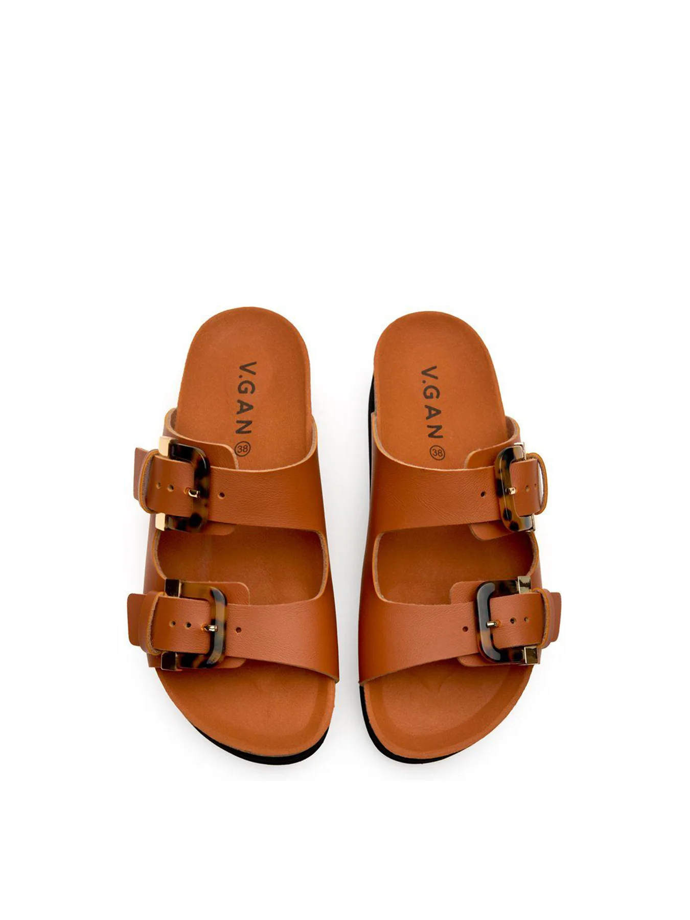 Plum Footbed Sandals Tan - Image 3