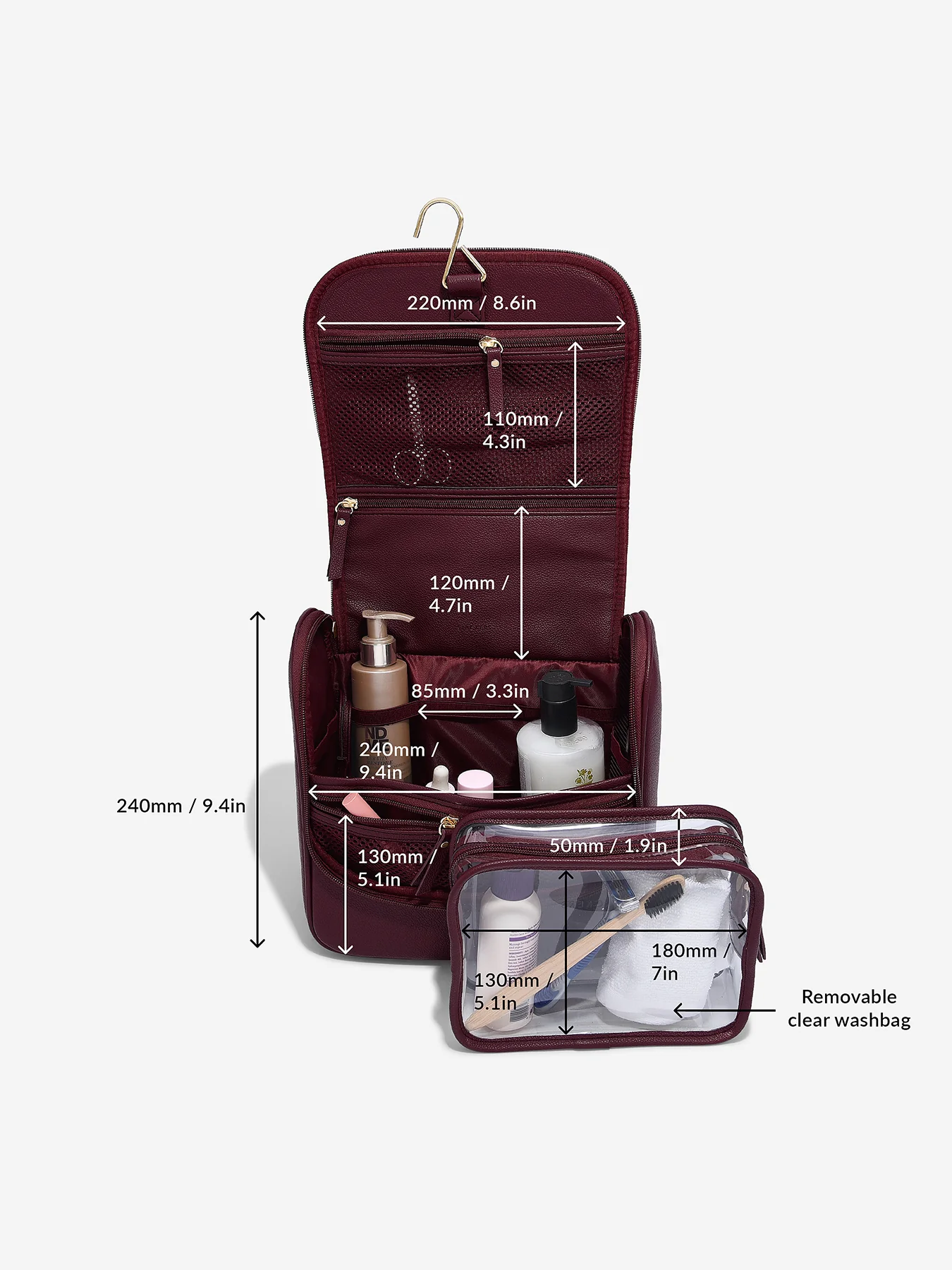 Hanging Wash Bag Large Blush - Image 11