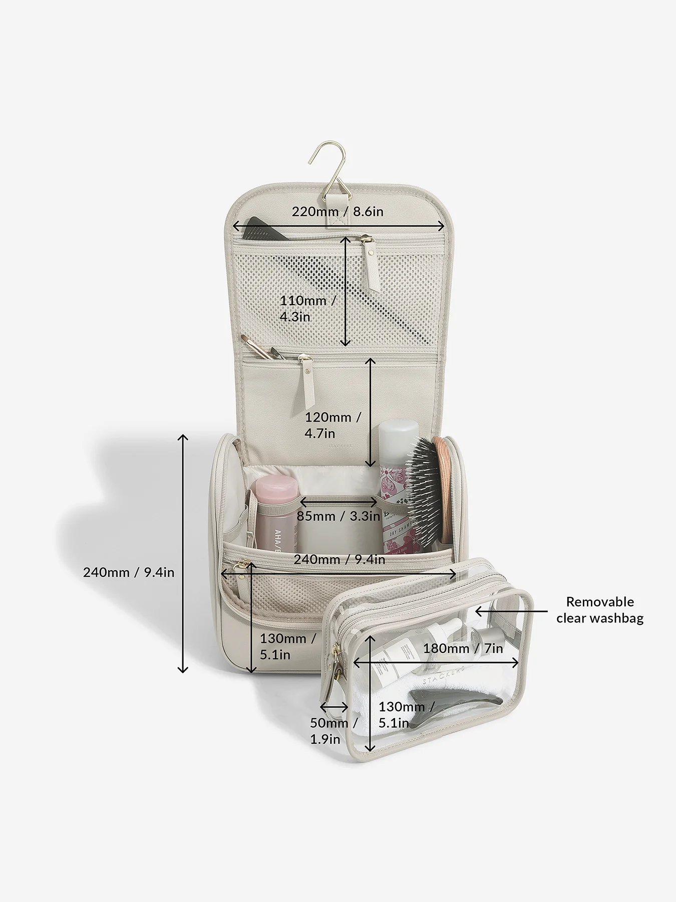 Hanging Wash Bag Large Blush - Image 4