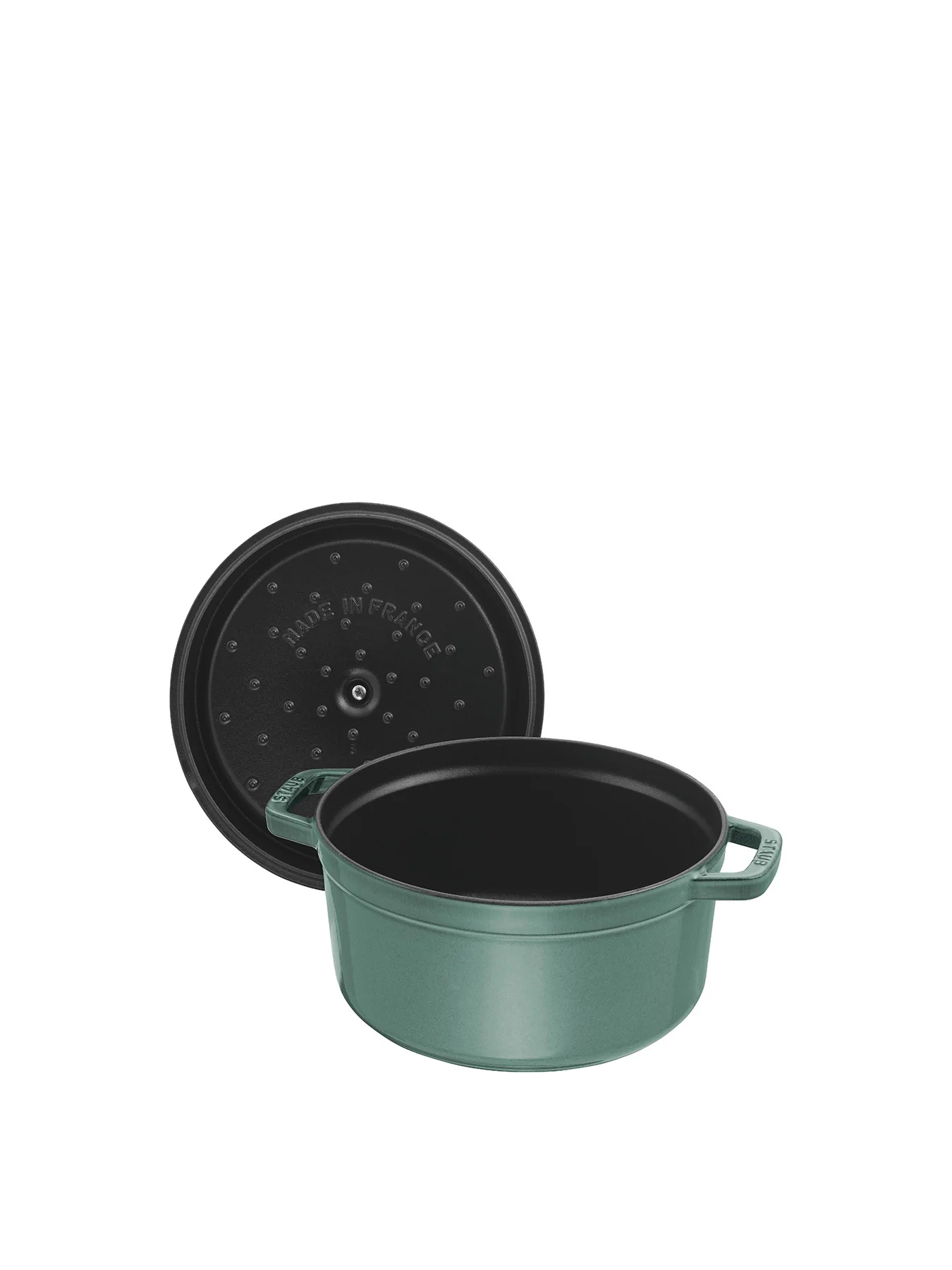 Round Cast Iron Cocotte Eucalyptus 26cm - Image 3