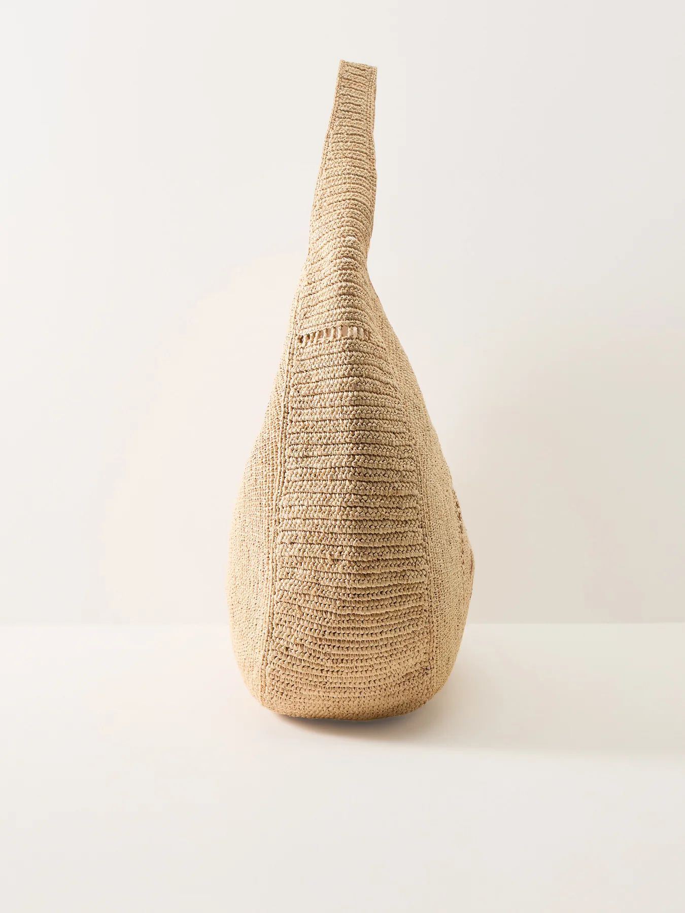 Logo Large Crochet Hobo Bag Beige - Image 4